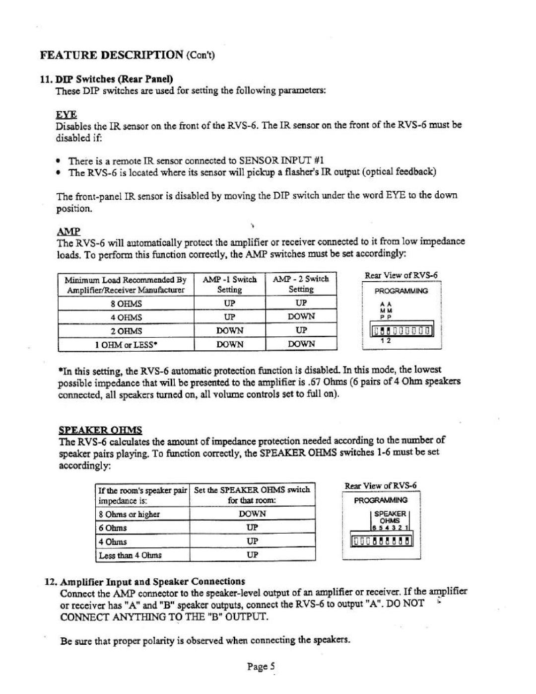 Niles Audio RVS-6 manual 