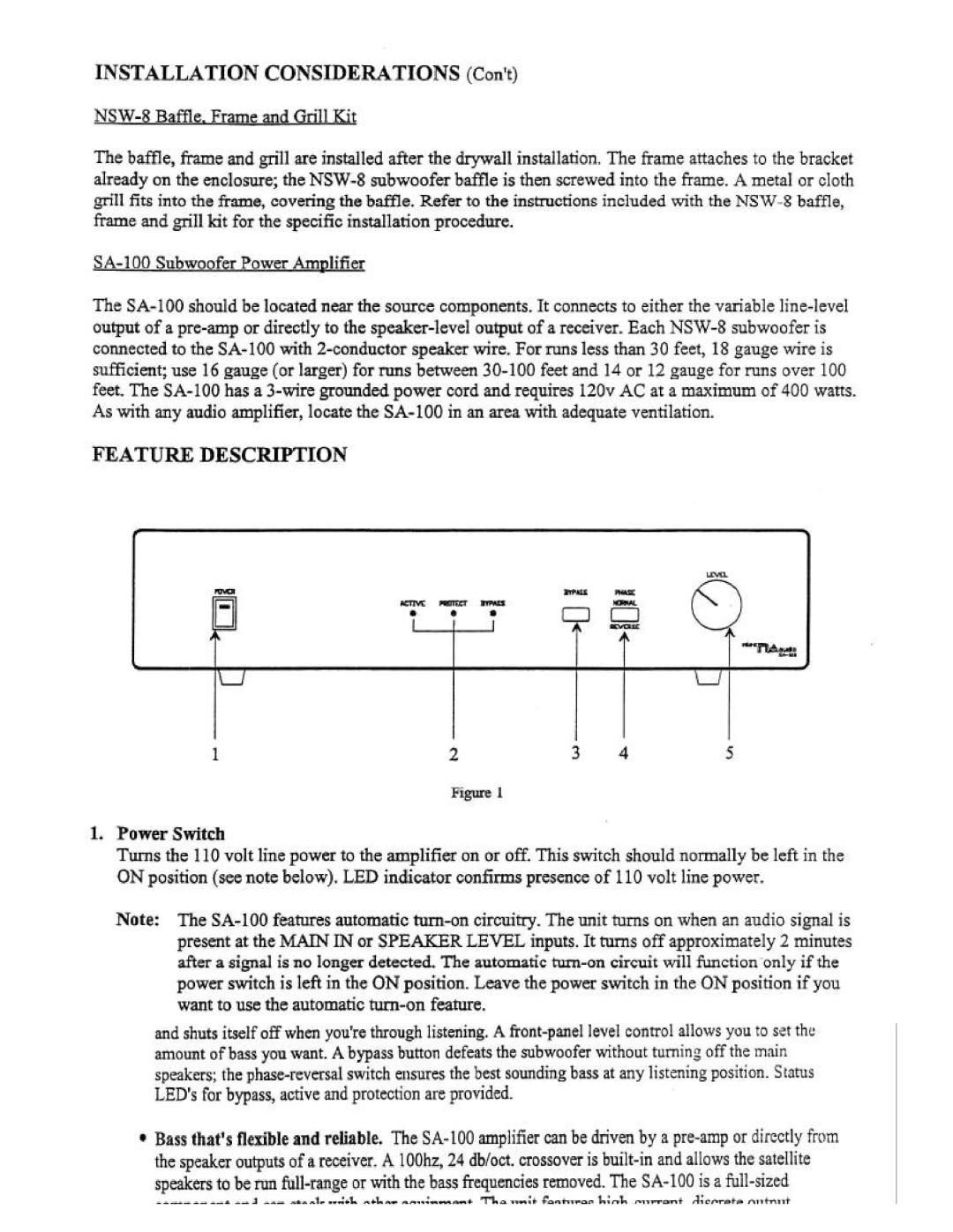 Niles Audio SA-100 manual 