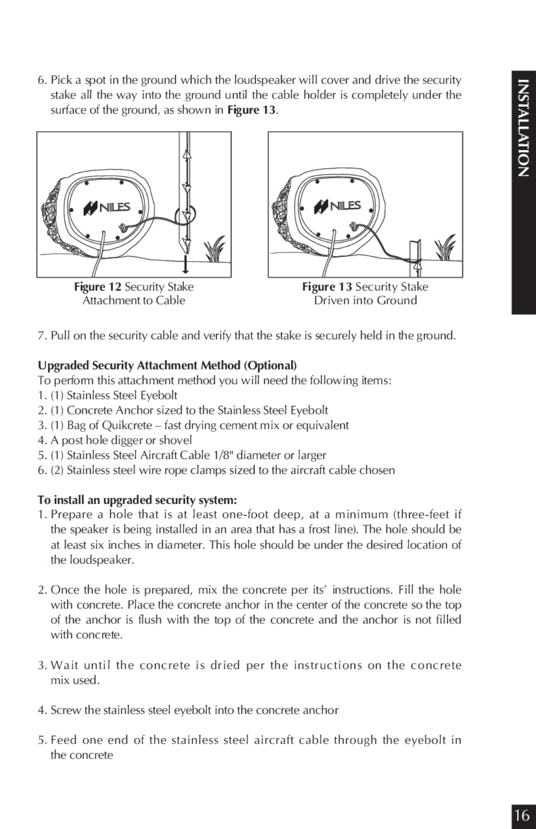 Niles Audio CORAL RS8SI manual Upgraded Security Attachment Method Optional, To install an upgraded security system 