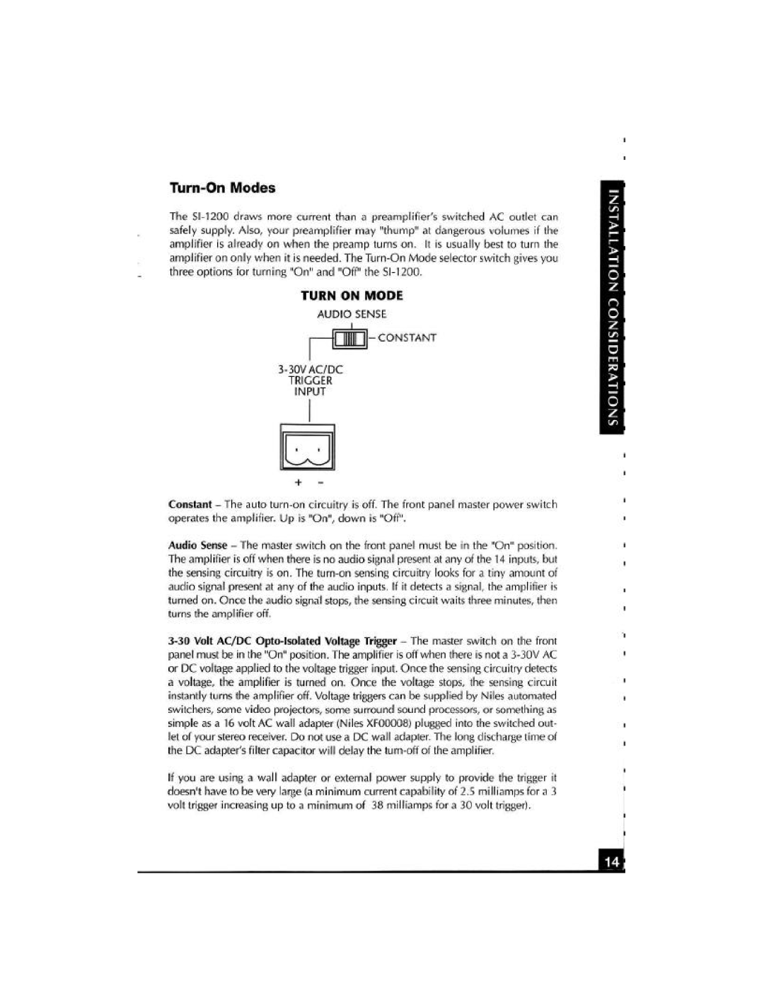 Niles Audio SI-1200 manual 