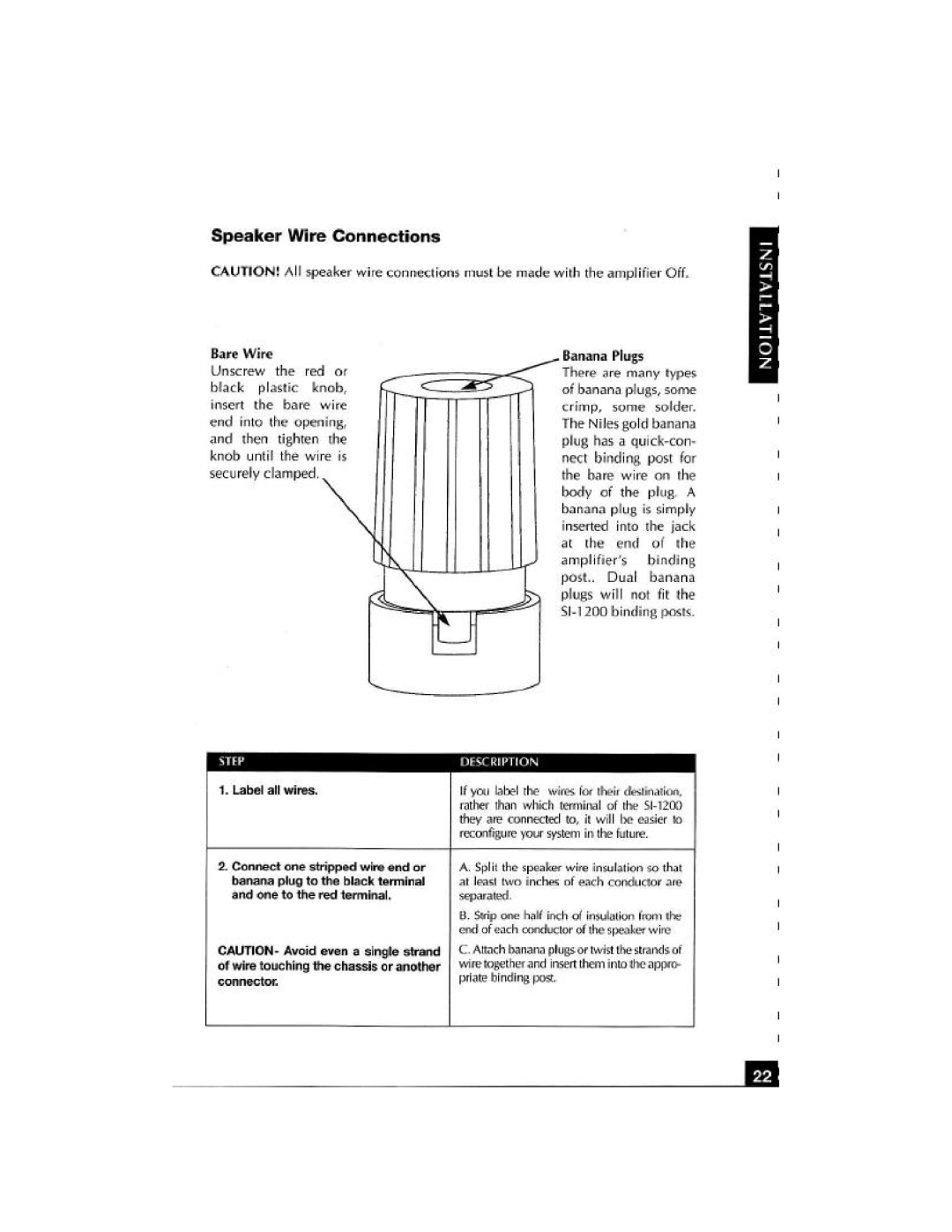 Niles Audio SI-1200 manual 