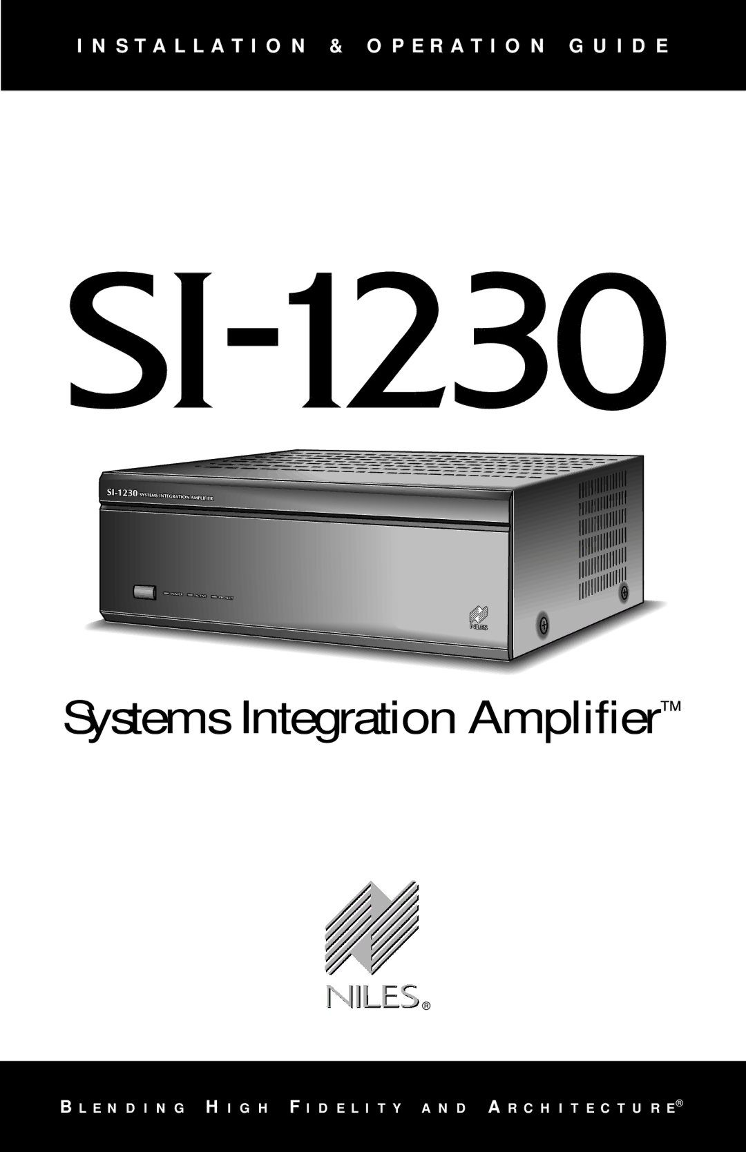 Niles Audio SI-1230 manual Systems Integration Amplifier 