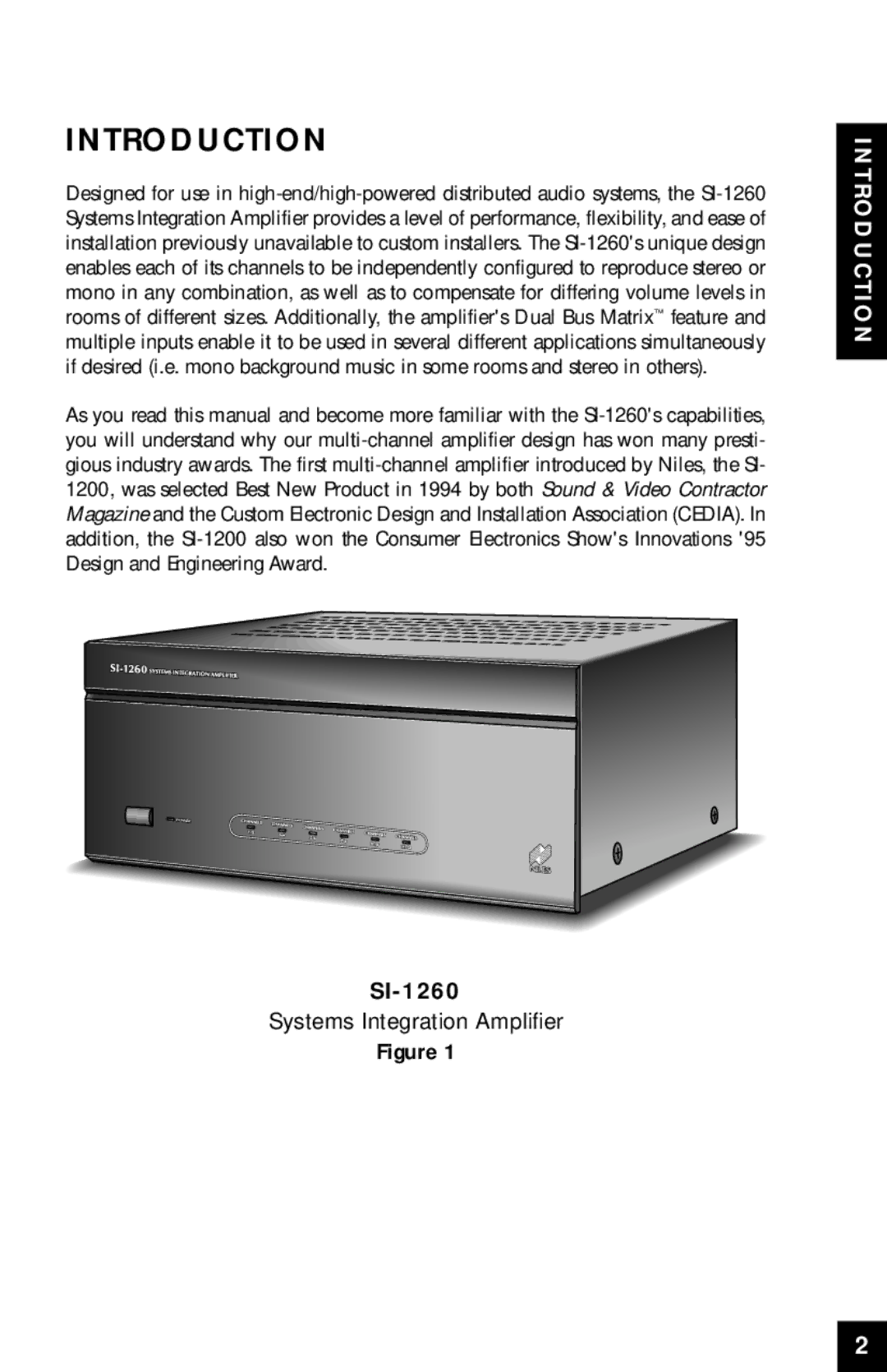 Niles Audio SI-1260 manual Introduction 