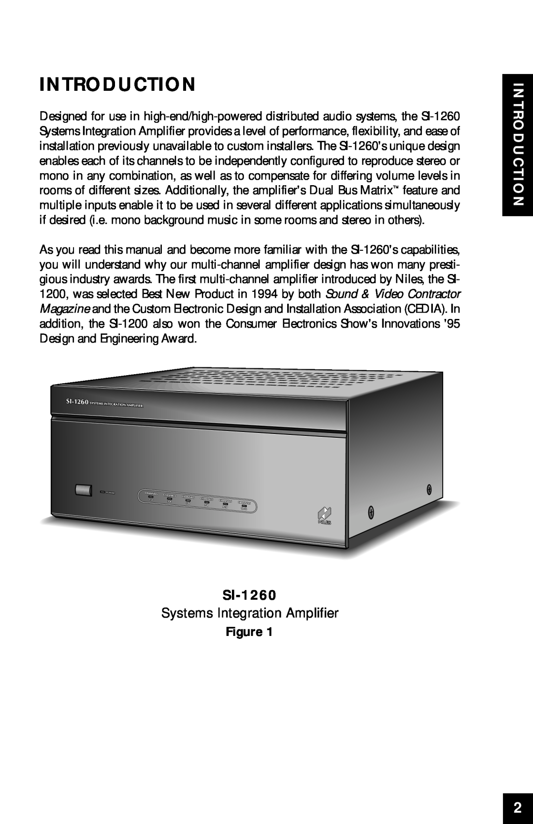Niles Audio SI-1260 manual Introduction, Systems Integration Amplifier 