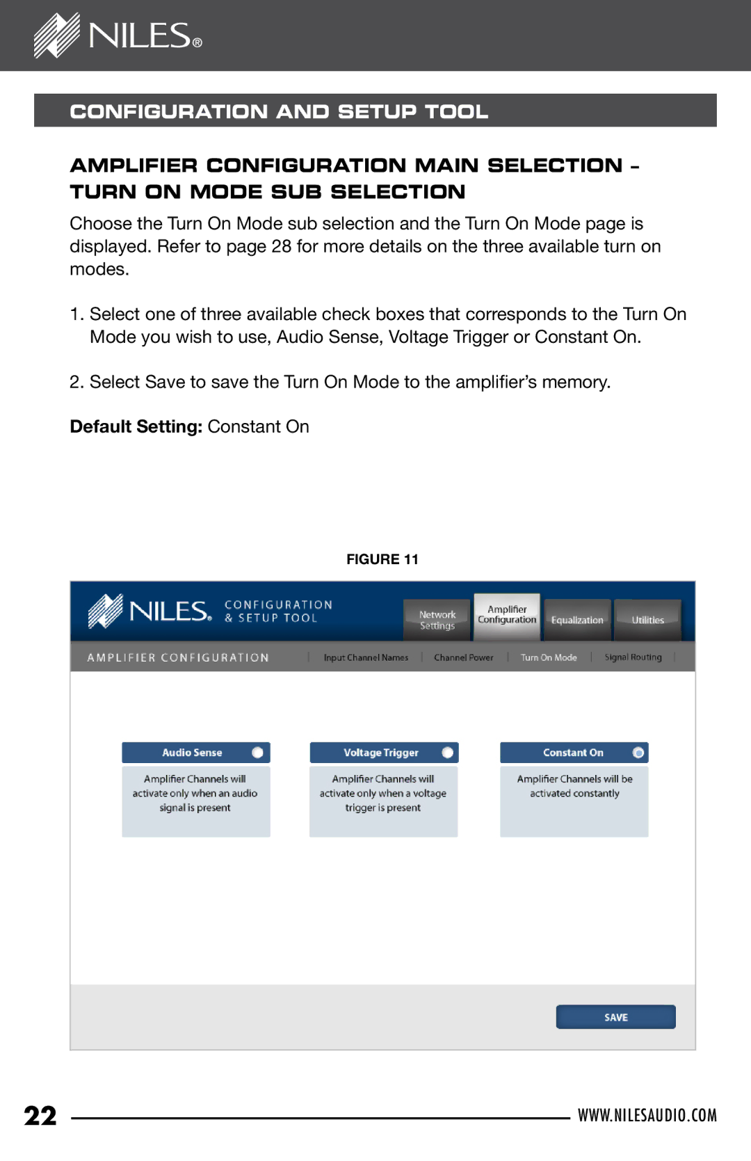 Niles Audio SI-1650 manual Default Setting Constant On 