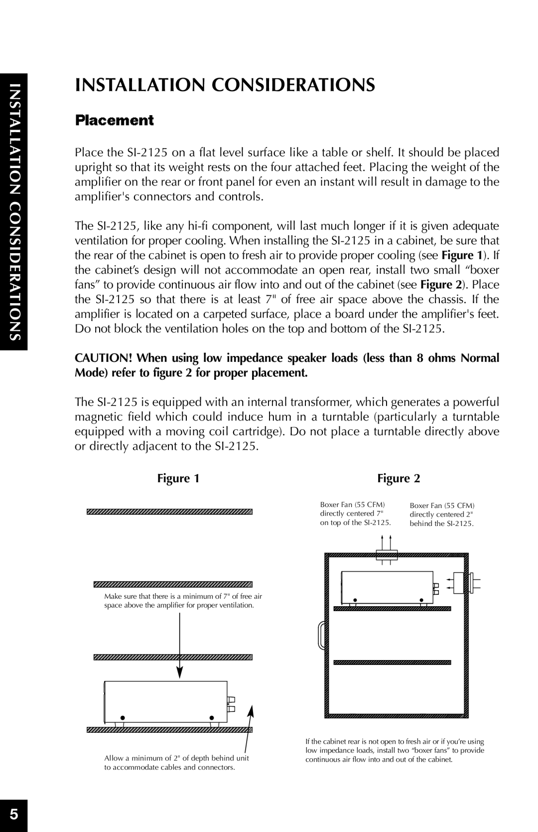 Niles Audio SI-2125 manual Installation Considerations 