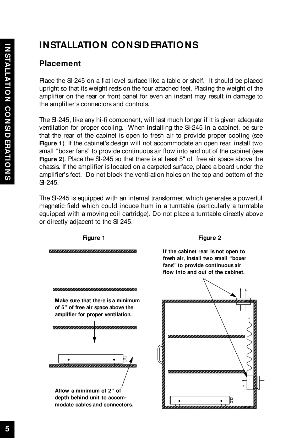 Niles Audio SI-245 manual Installation Considerations, Placement 