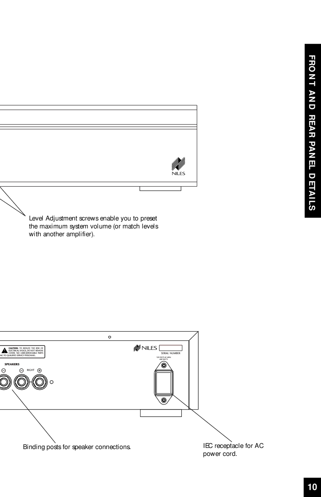 Niles Audio SI-275 manual IEC receptacle for AC power cord 