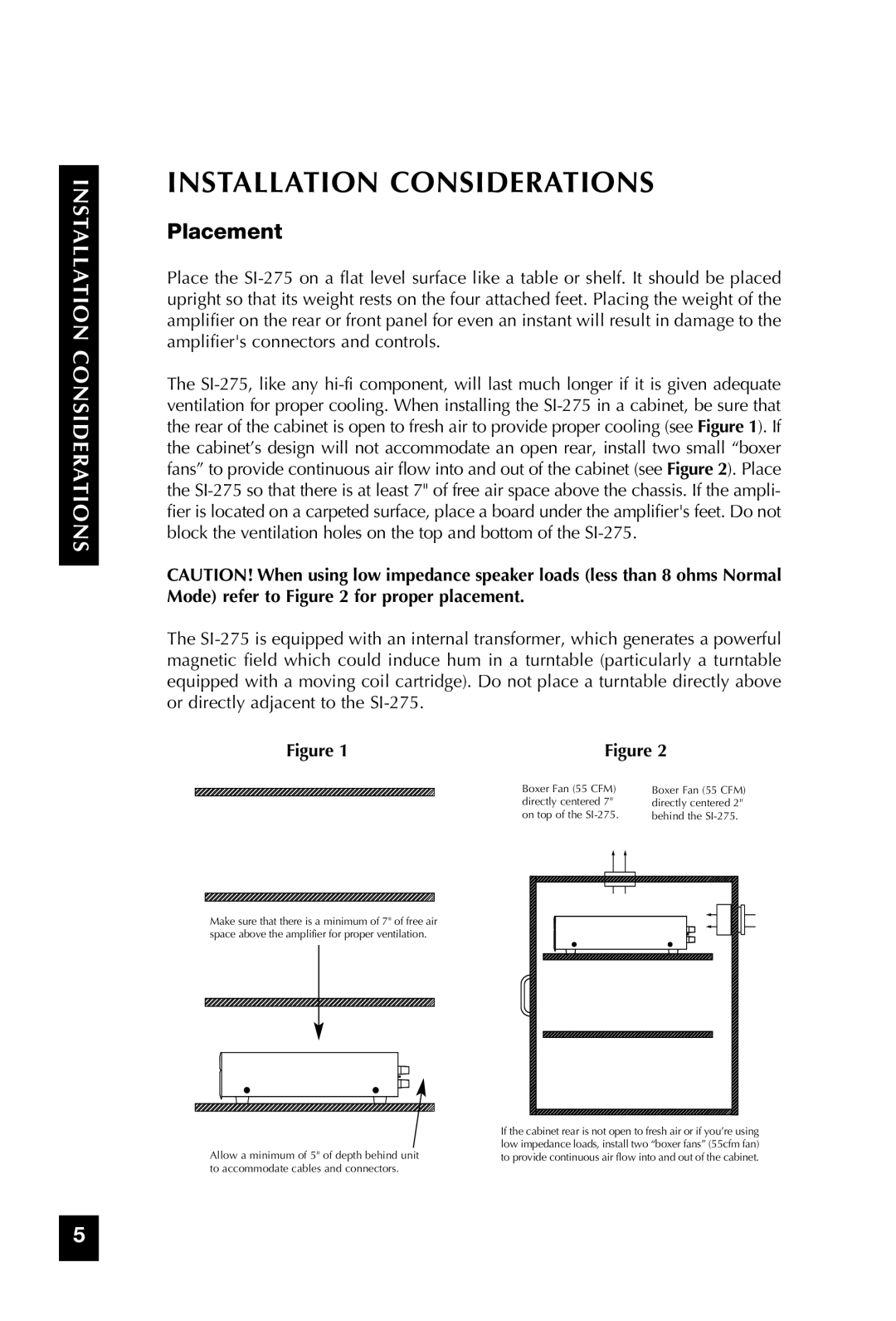 Niles Audio SI-275 manual Installation Considerations, Placement 