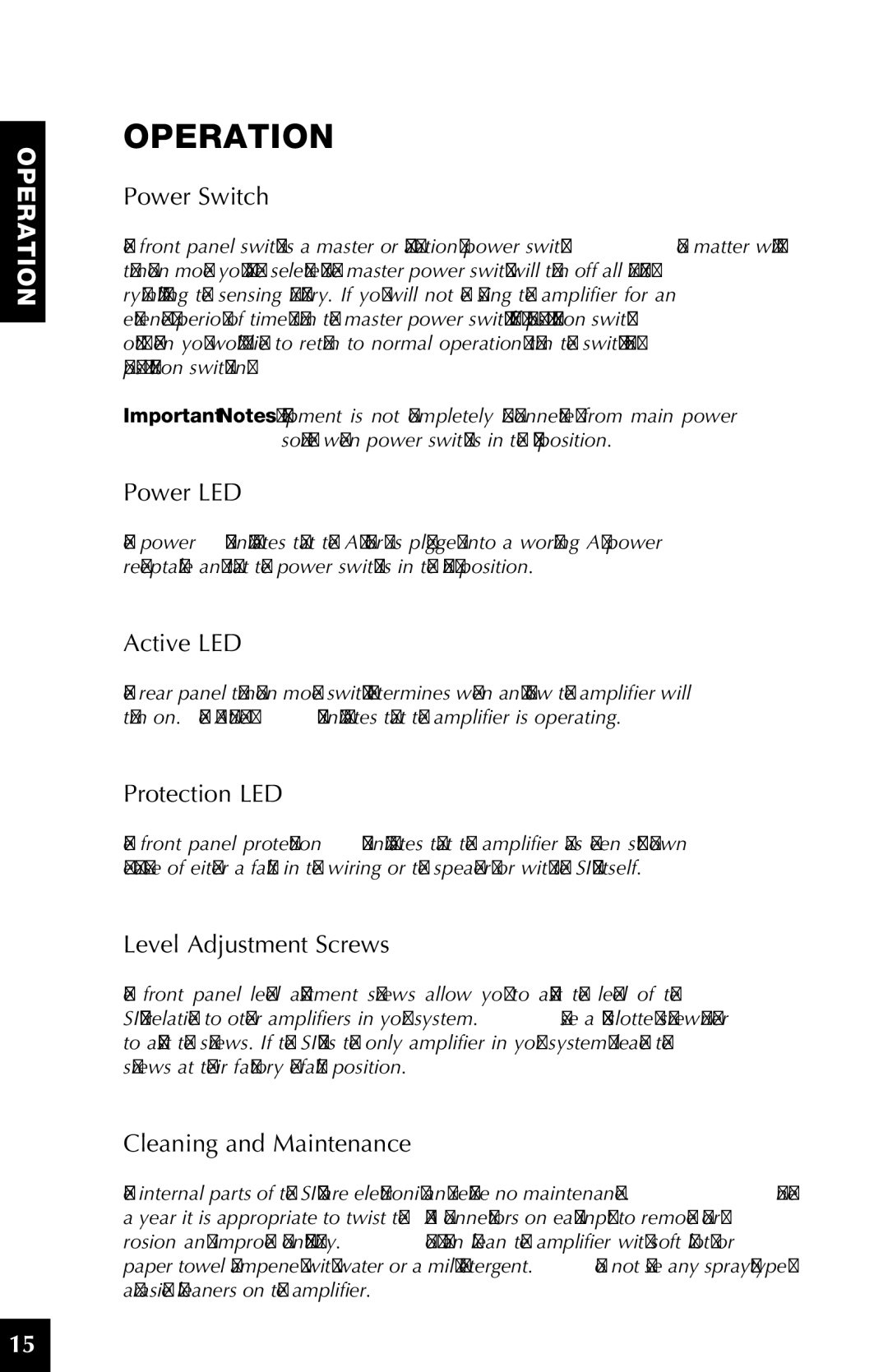 Niles Audio SI-275 manual Operation 