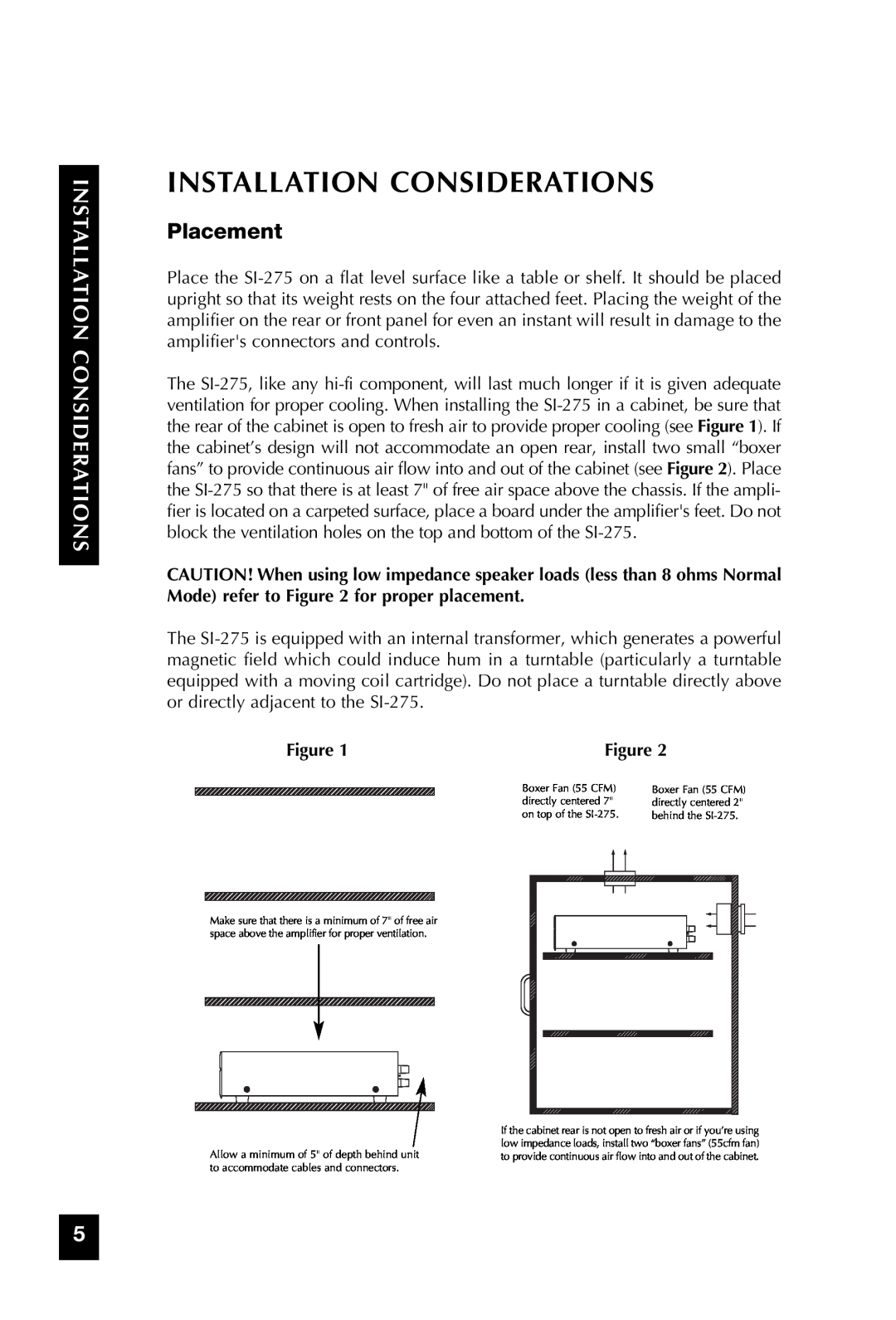 Niles Audio SI-275 manual Installation Considerations, Placement 