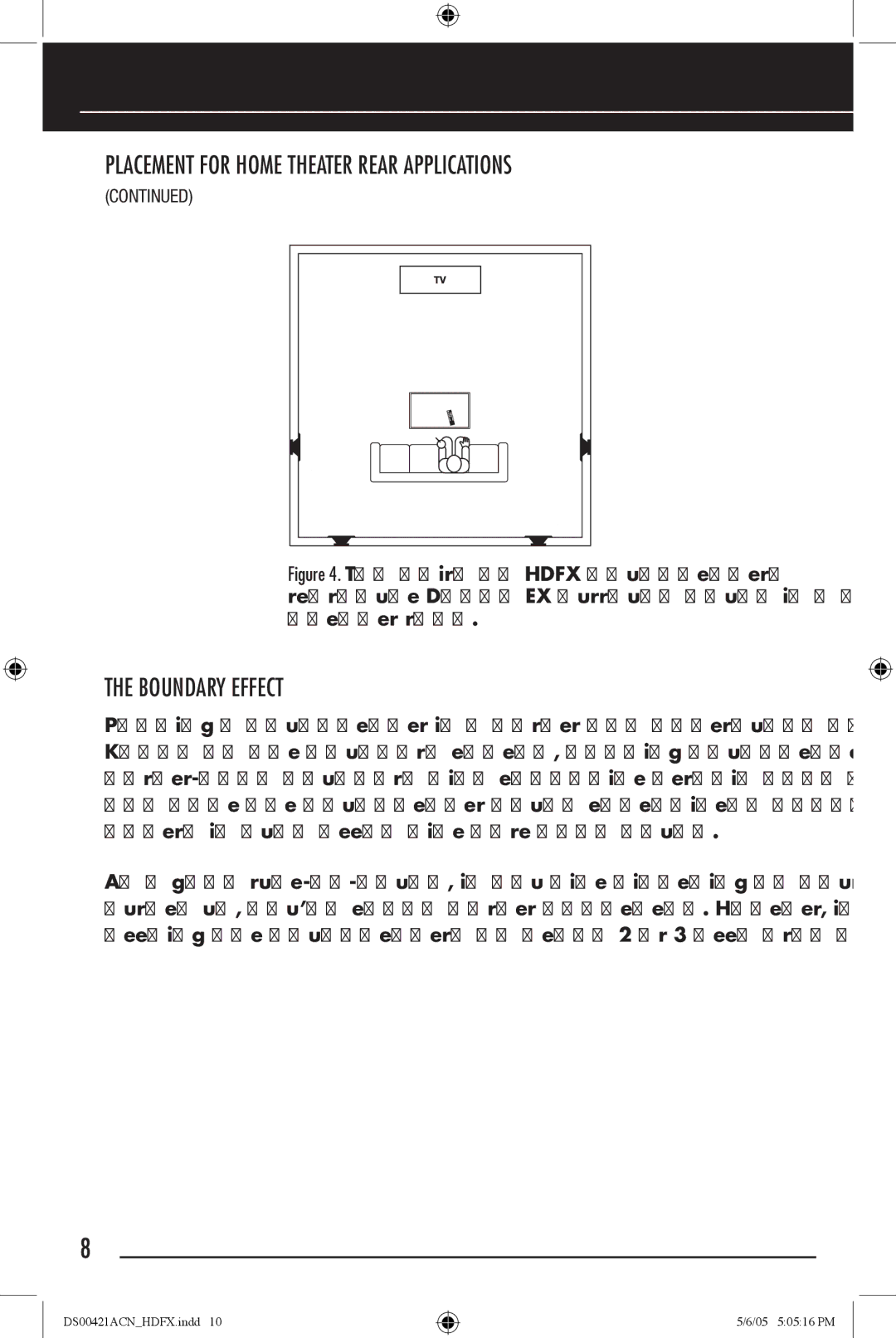 Niles Audio Speaker manual Boundary Effect 