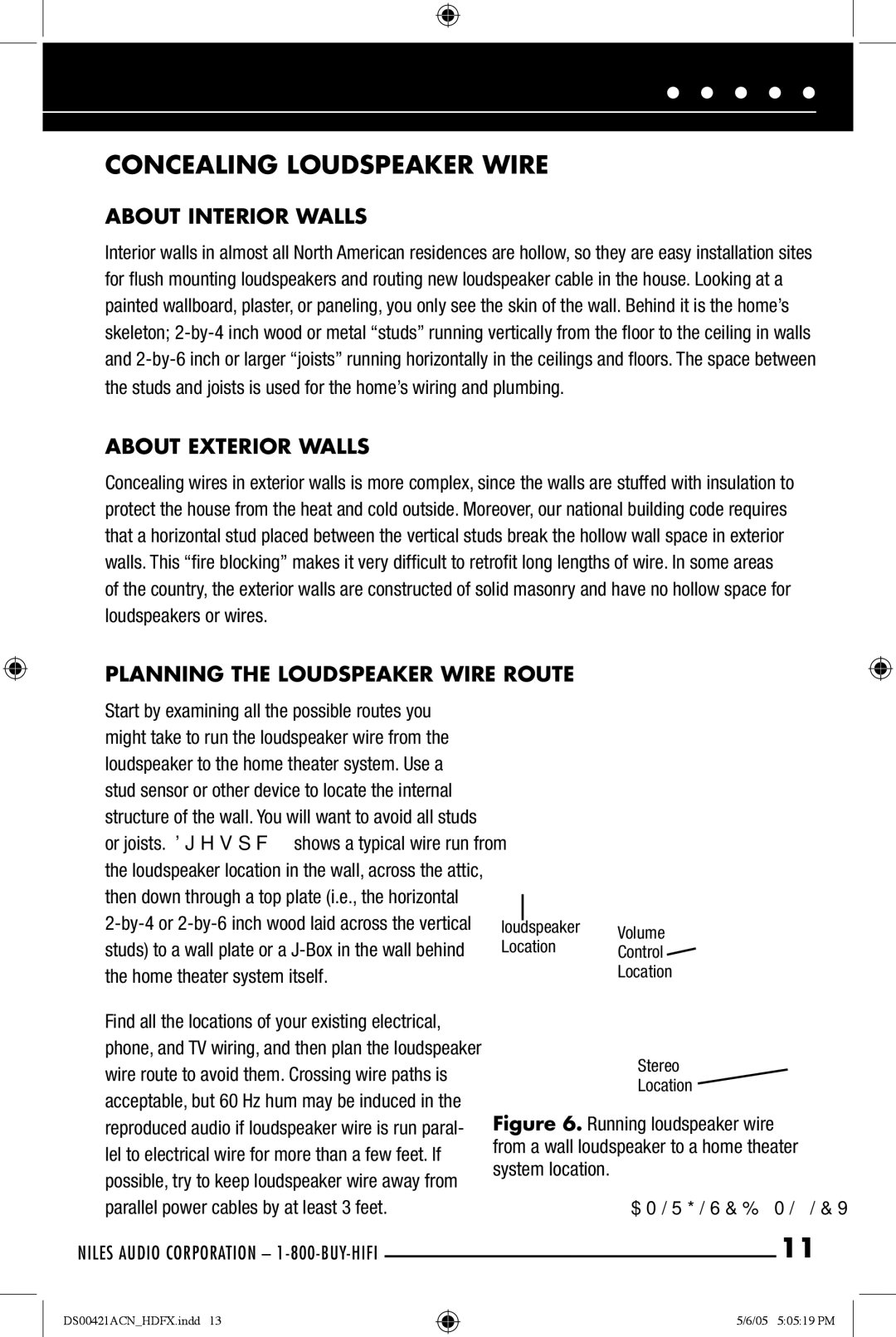 Niles Audio Speaker manual Concealing Loudspeaker Wire, About Interior Walls 