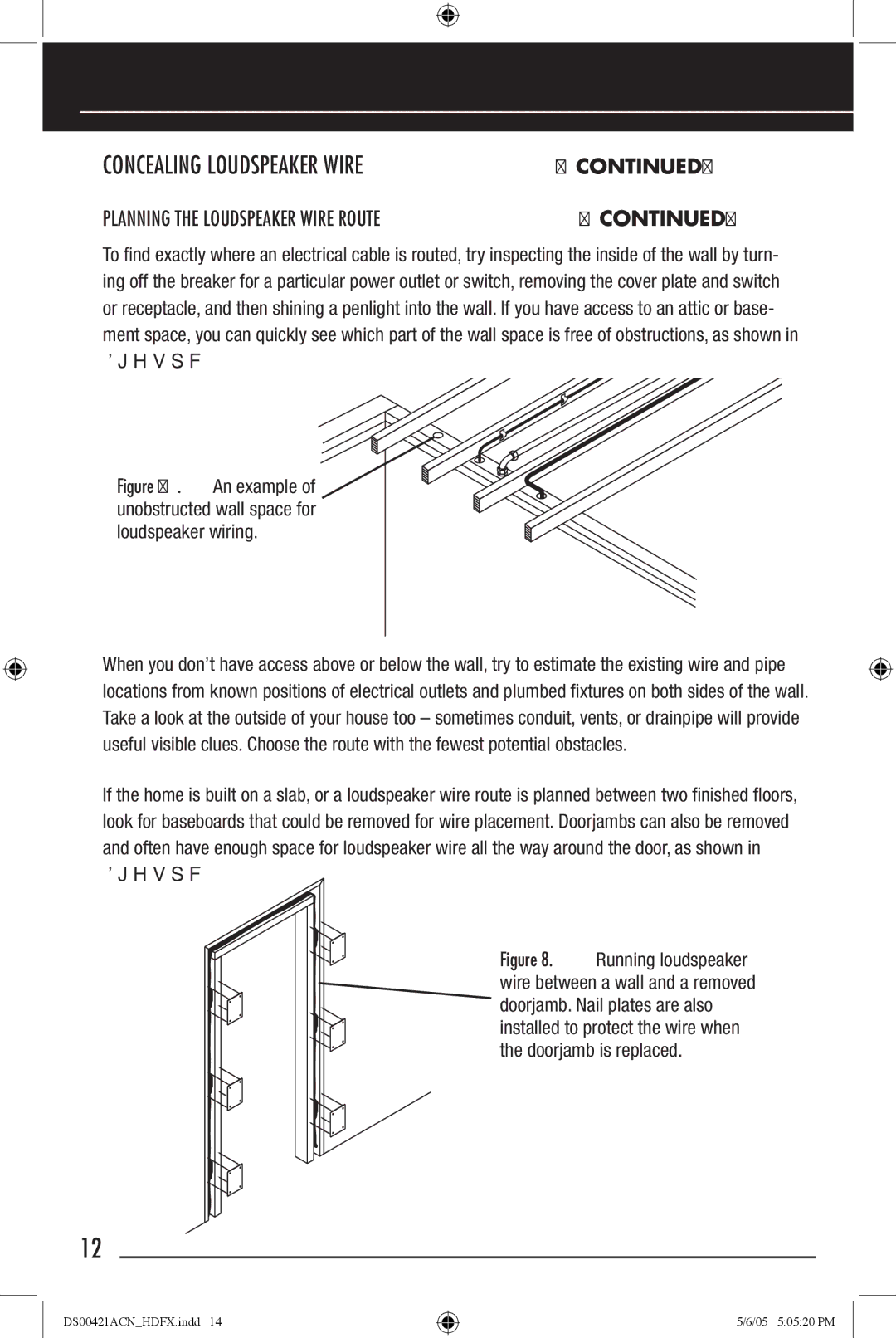 Niles Audio Speaker manual An example of unobstructed wall space for loudspeaker wiring 