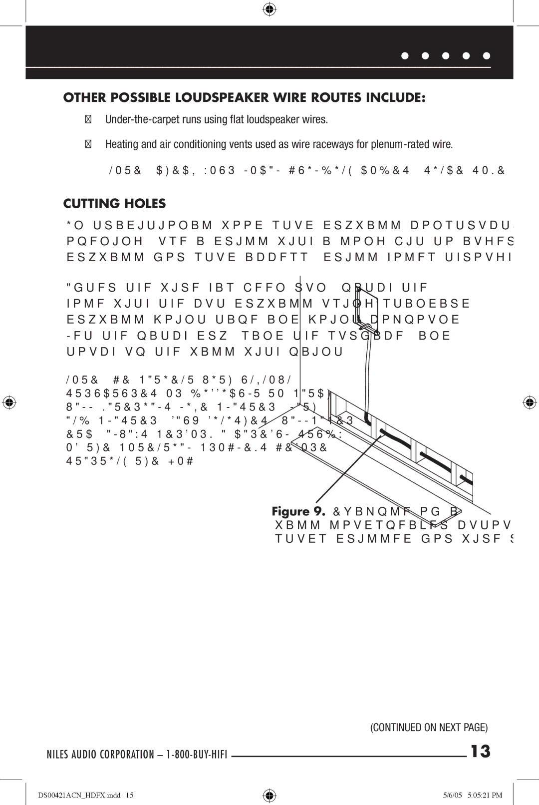 Niles Audio Speaker manual Other Possible Loudspeaker Wire Routes Include, NEW Construction IN- Stalling a Bracket 