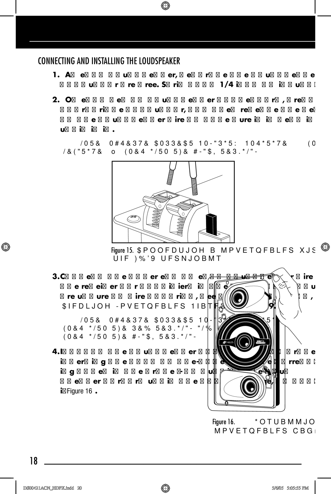 Niles Audio Speaker manual Connecting and Installing the Loudspeaker, Connecting a loudspeaker wire to the Hdfx terminals 