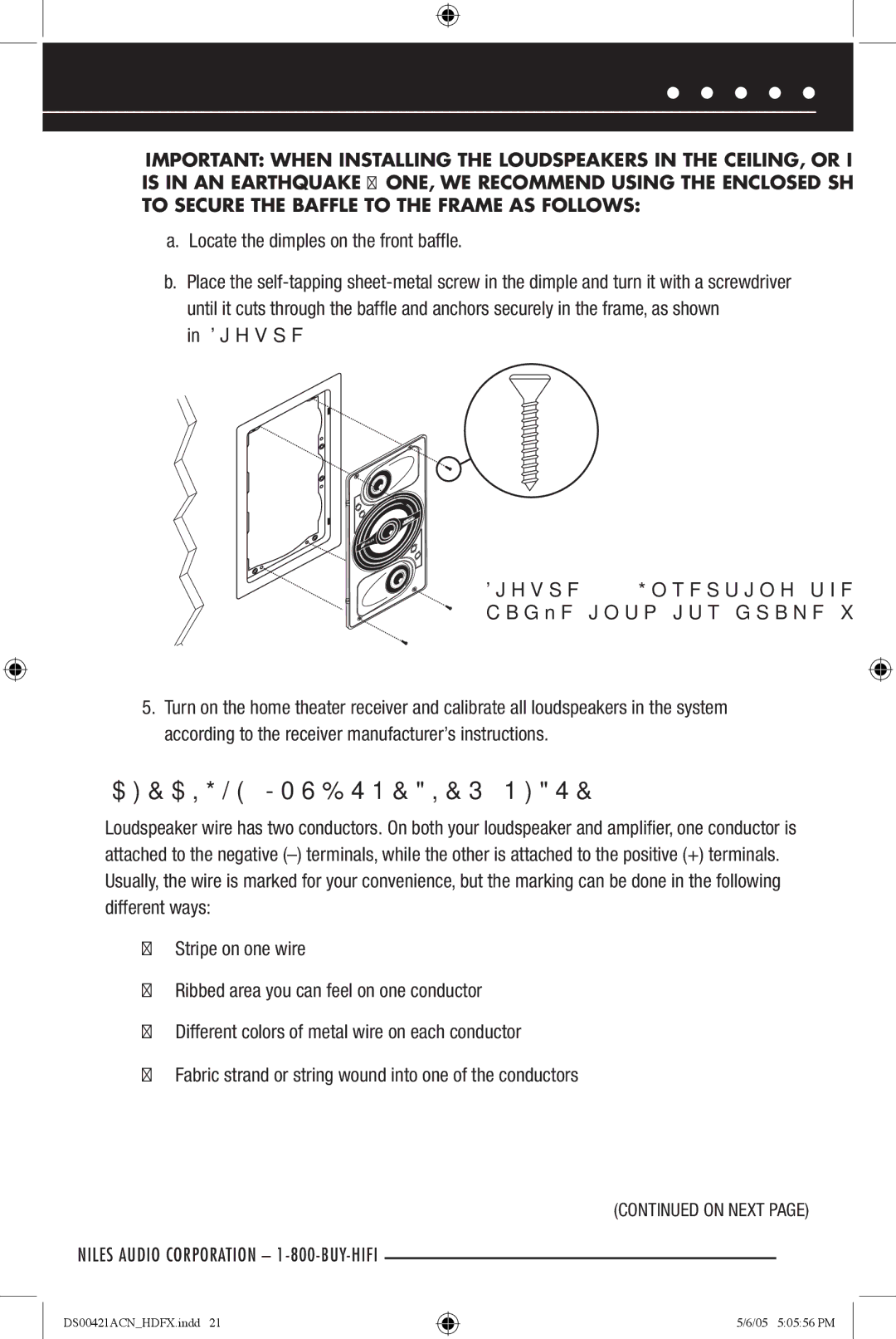 Niles Audio Speaker manual Checking Loudspeaker Phase, Locate the dimples on the front baffle 