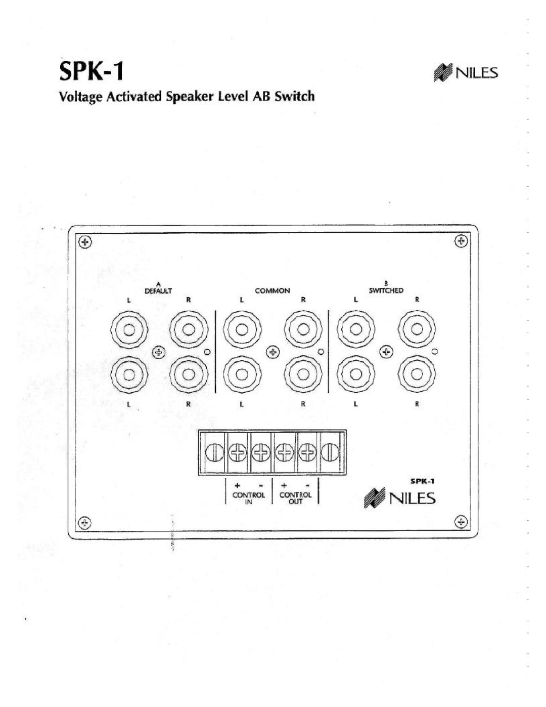 Niles Audio SPK-1 manual 
