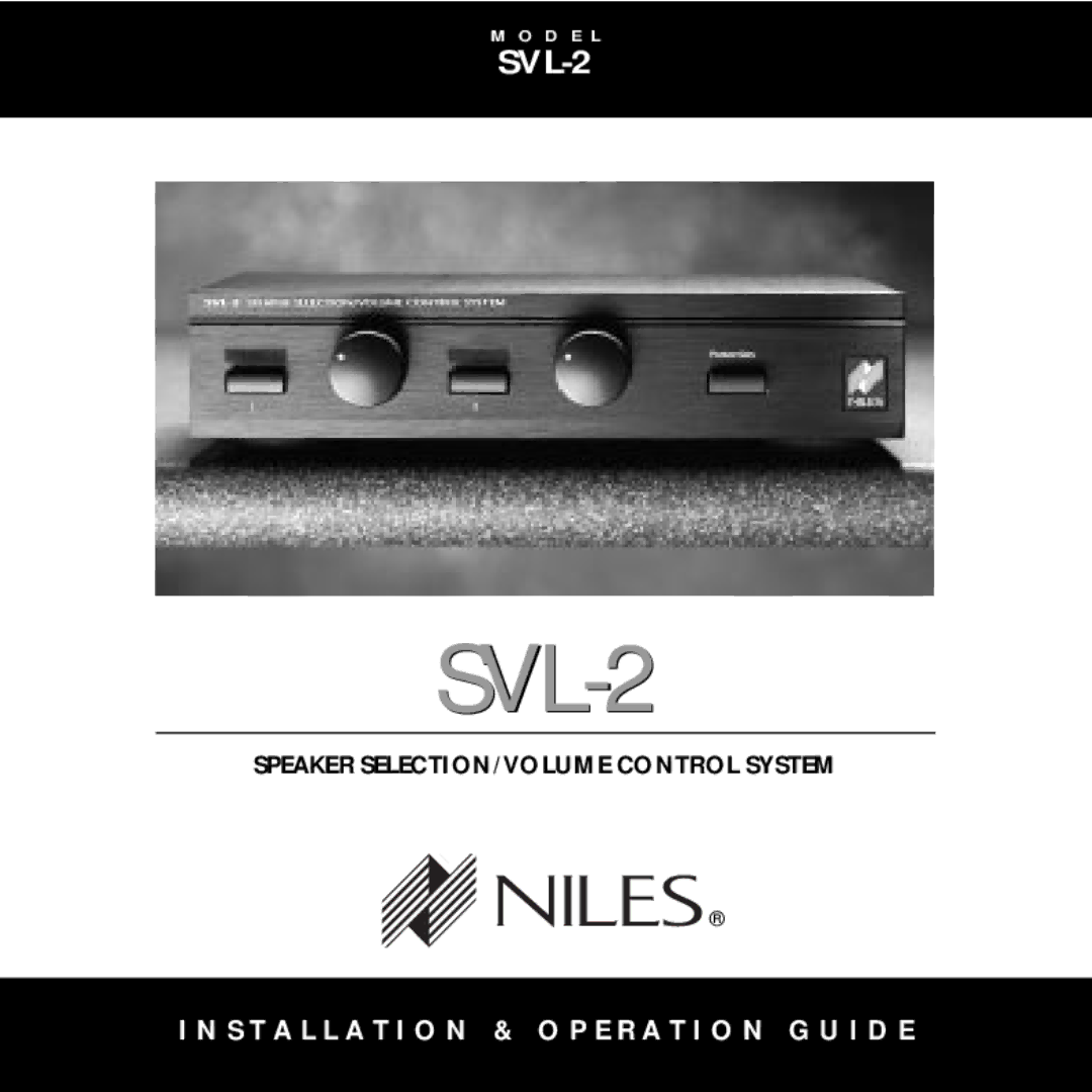 Niles Audio SVL-2 manual 