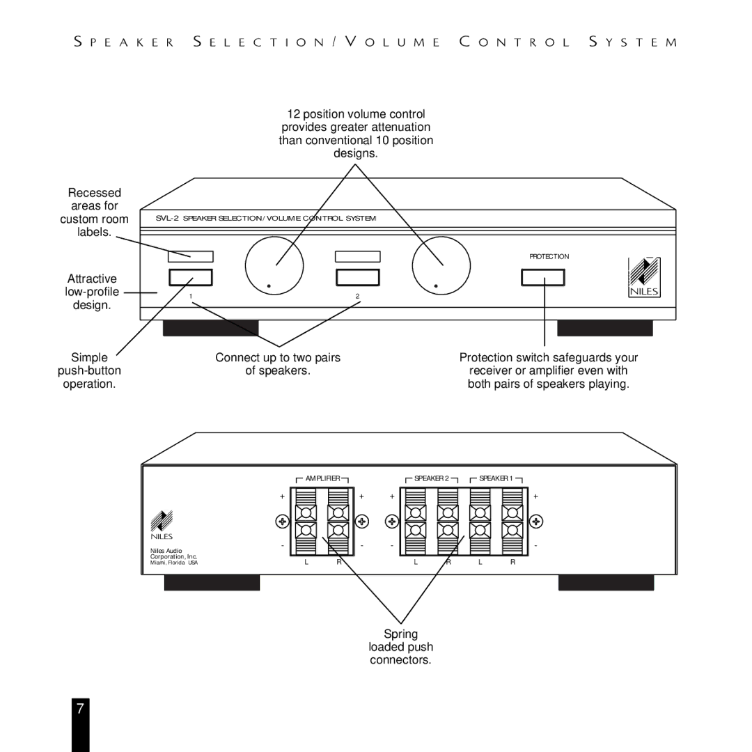 Niles Audio SVL-2 manual Labels 