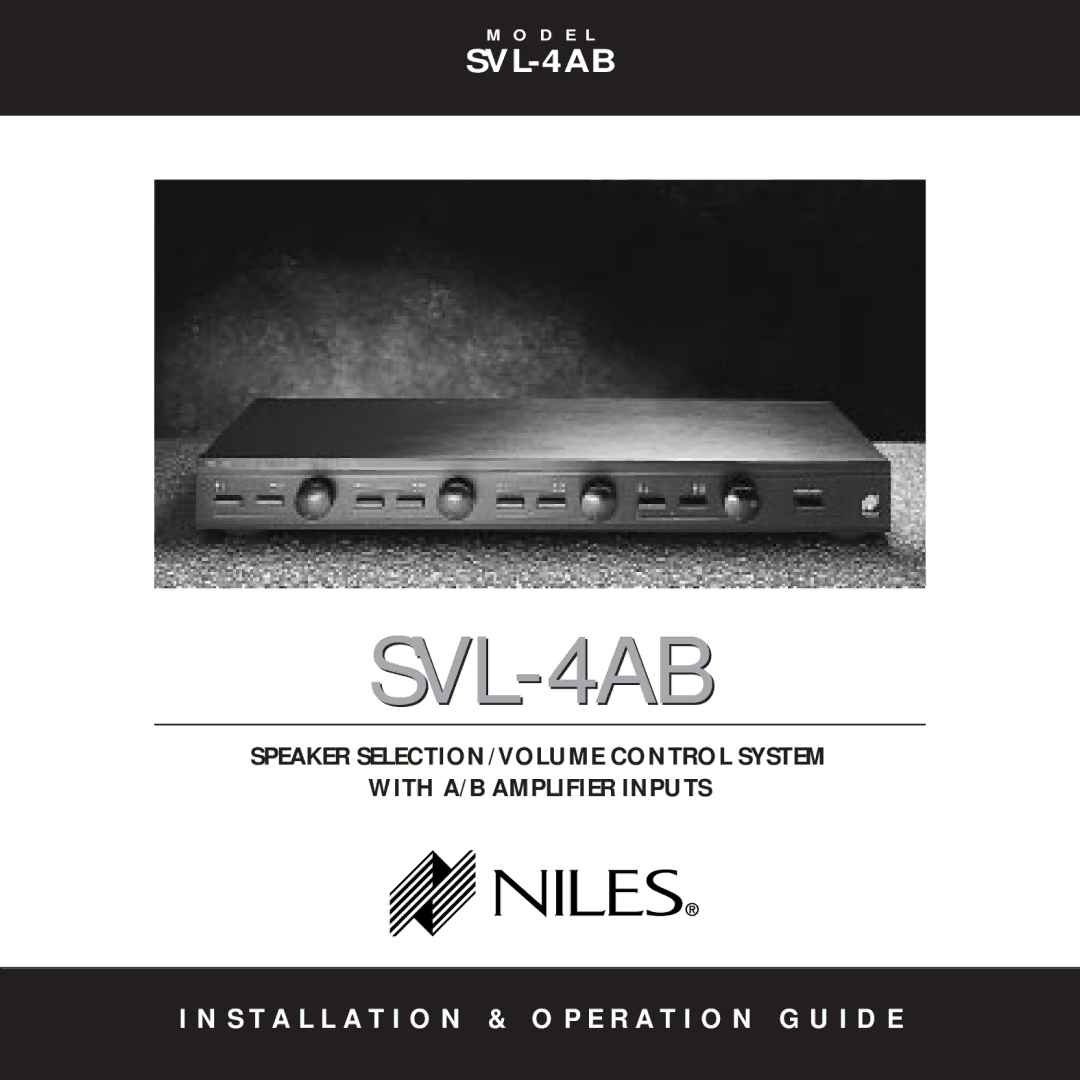 Niles Audio SVL-4AB manual 