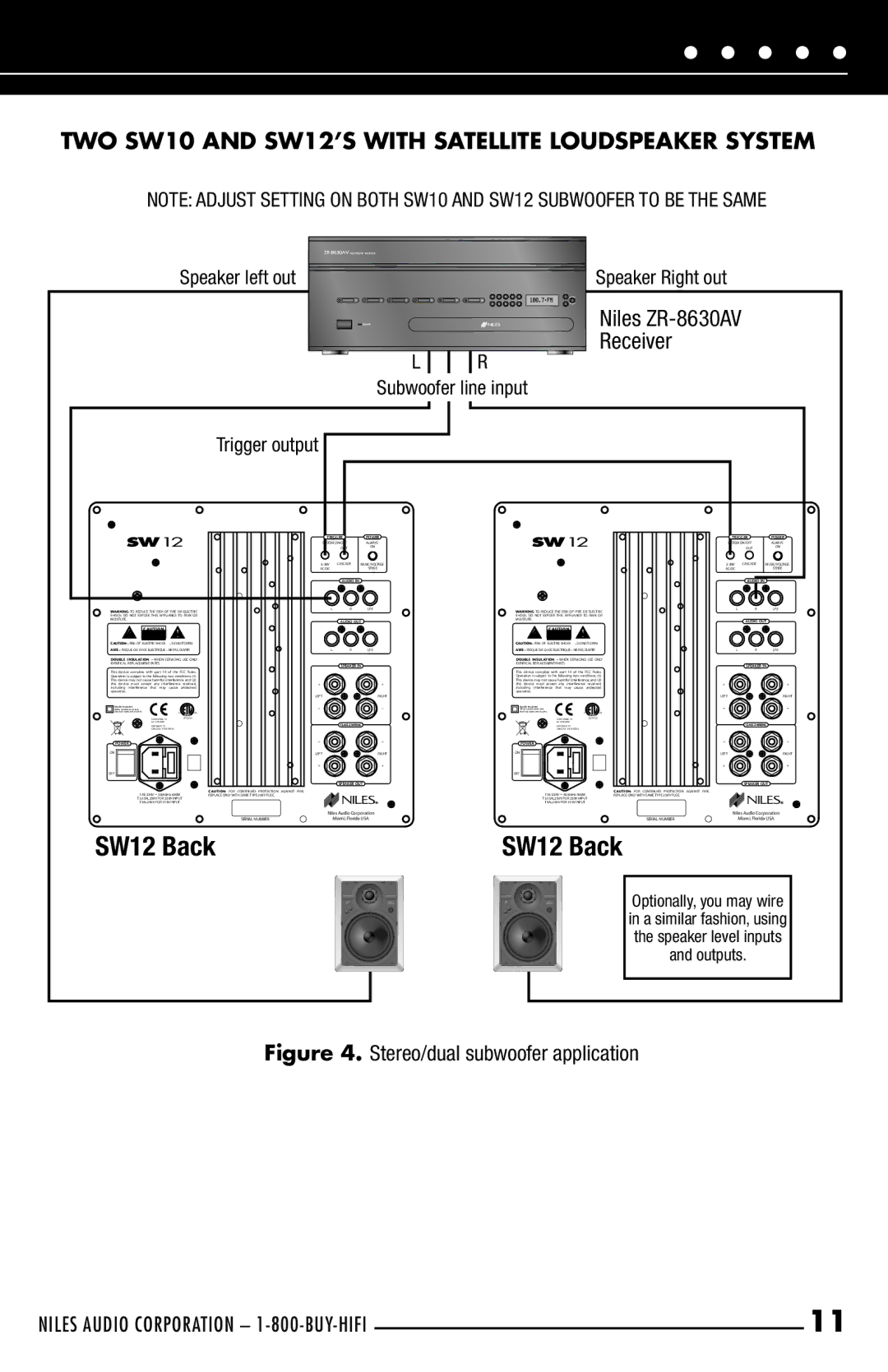 Niles Audio manual TWO SW10 and SW12’S with Satellite Loudspeaker System 