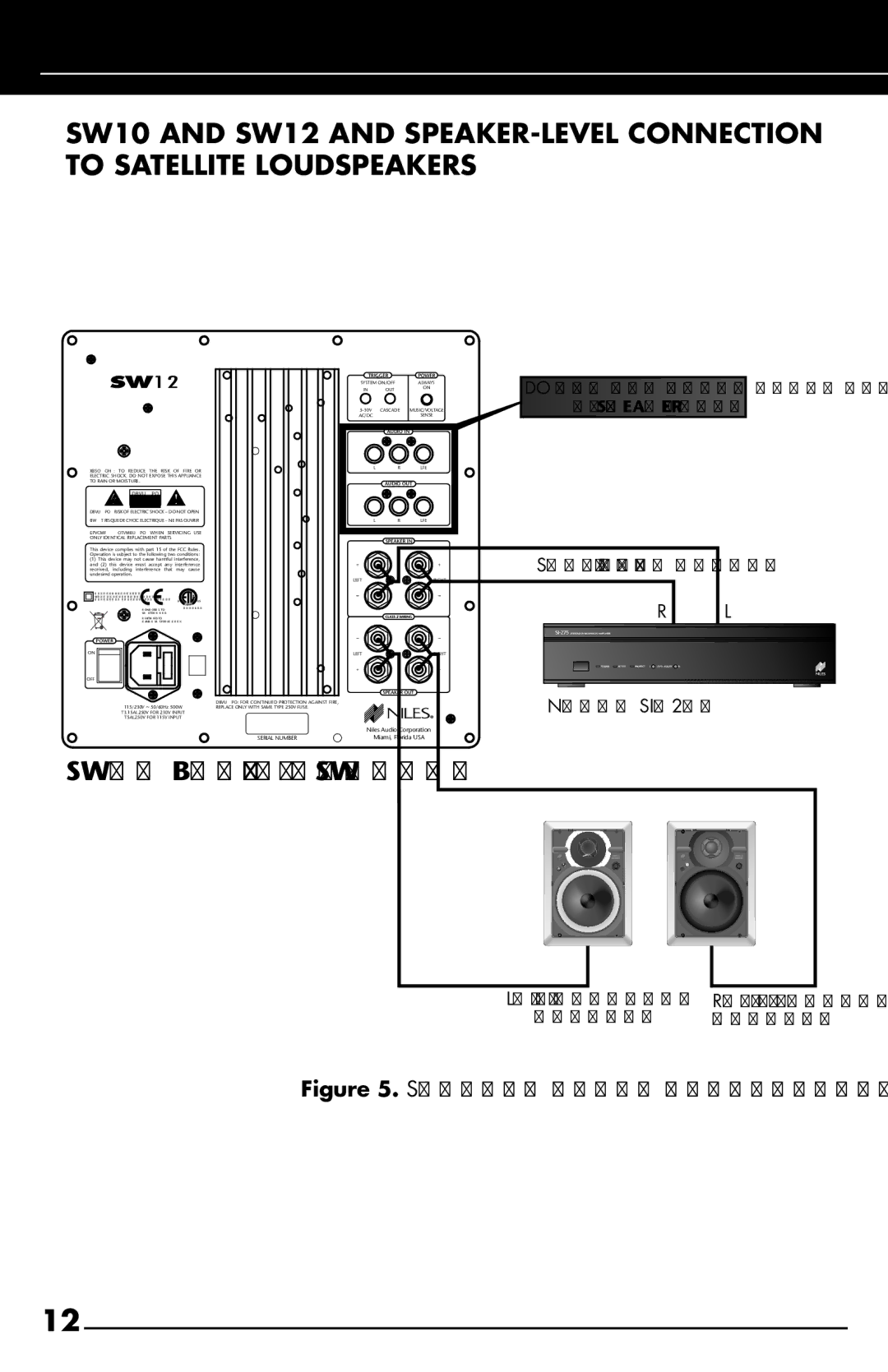 Niles Audio manual SW12 Back SW10 similar 