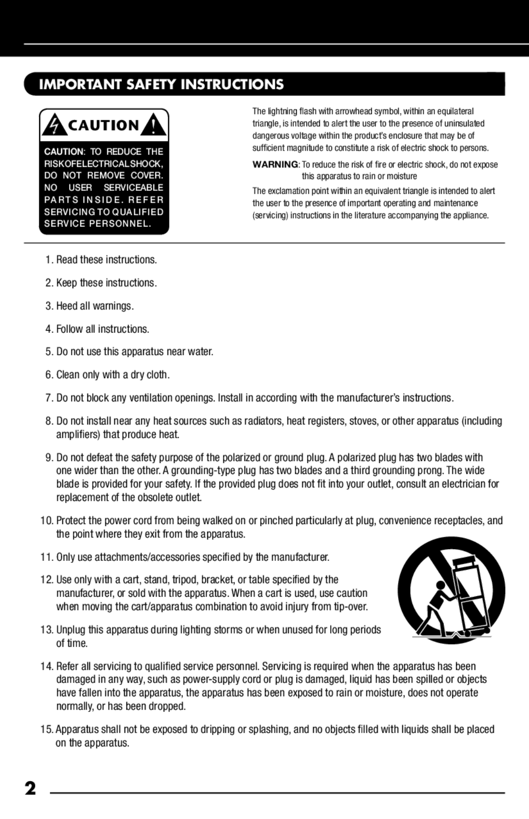 Niles Audio SW12, SW10 manual Important Safety Instructions 