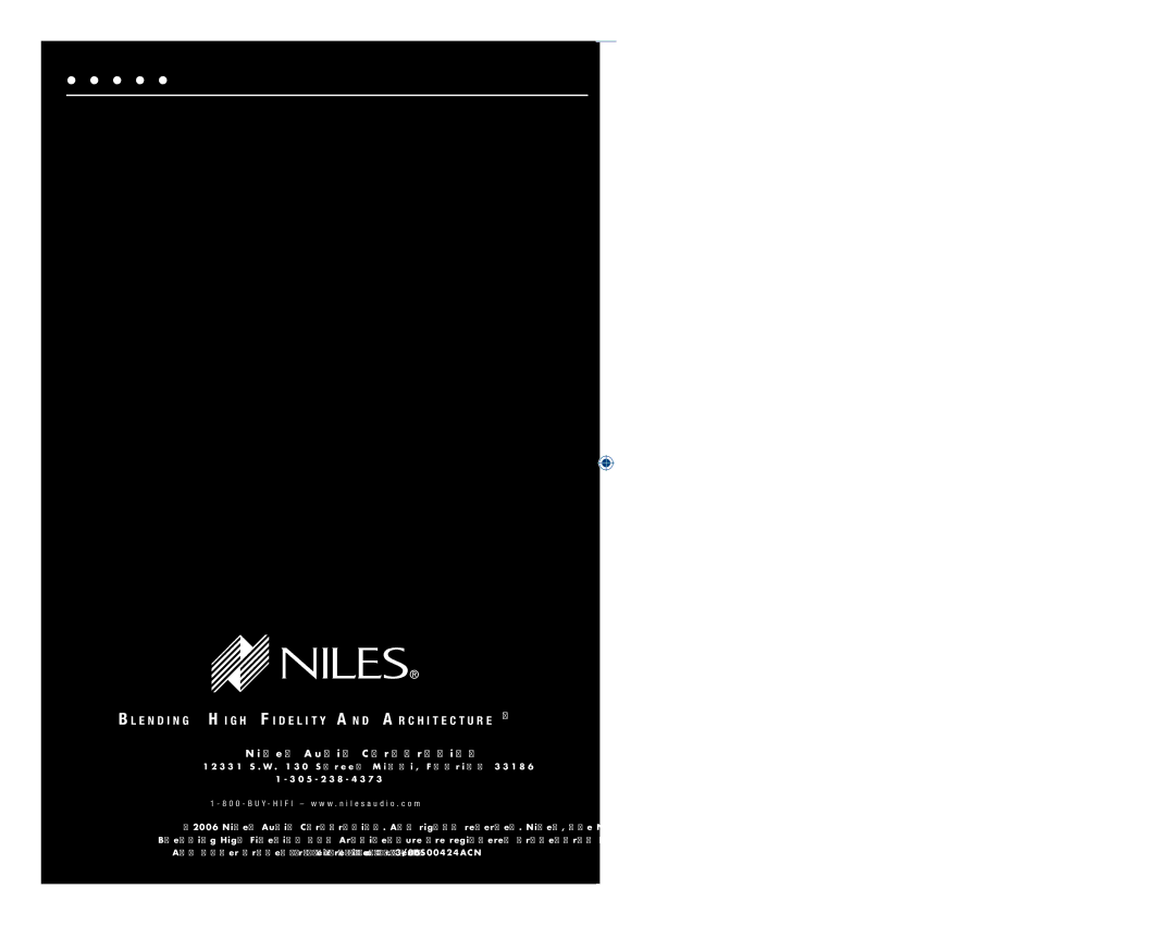 Niles Audio SW300 manual L e s a u d i o C o r p o r a t i o n 