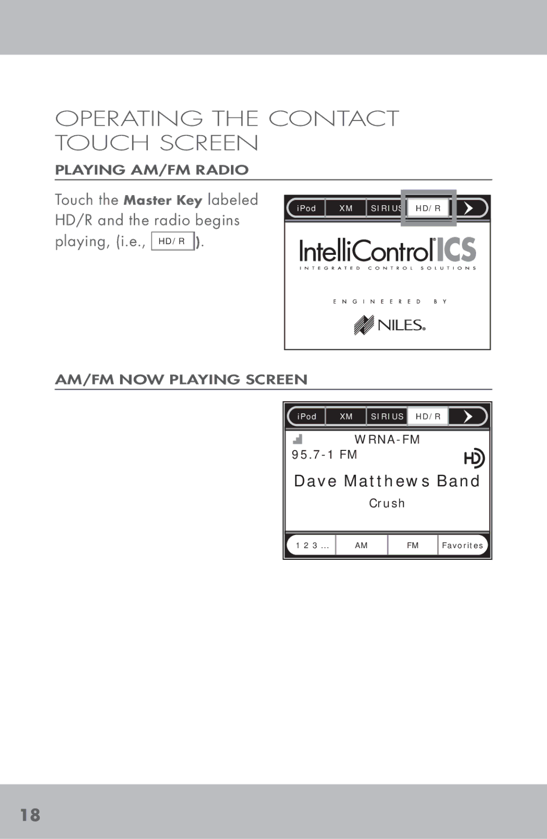 Niles Audio TM-HD/R manual Operating the Contact Touch Screen 