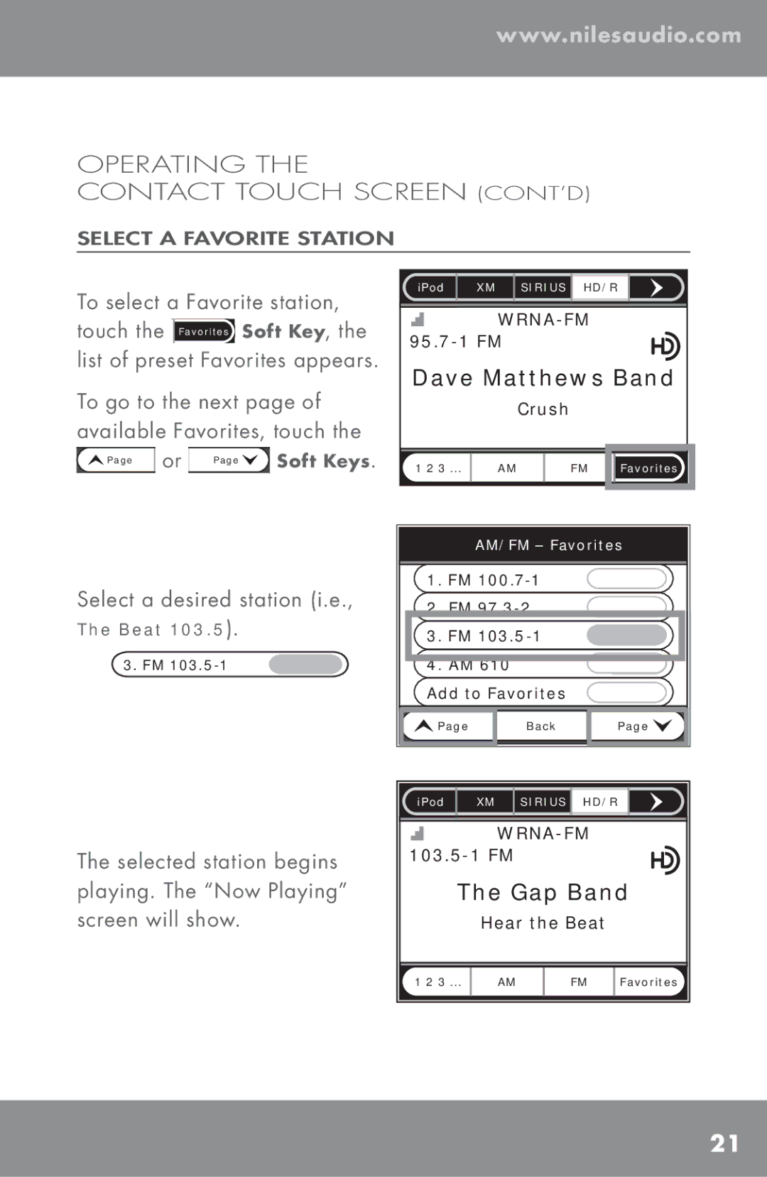 Niles Audio TM-HD/R manual Select a desired station i.e., The Beat 