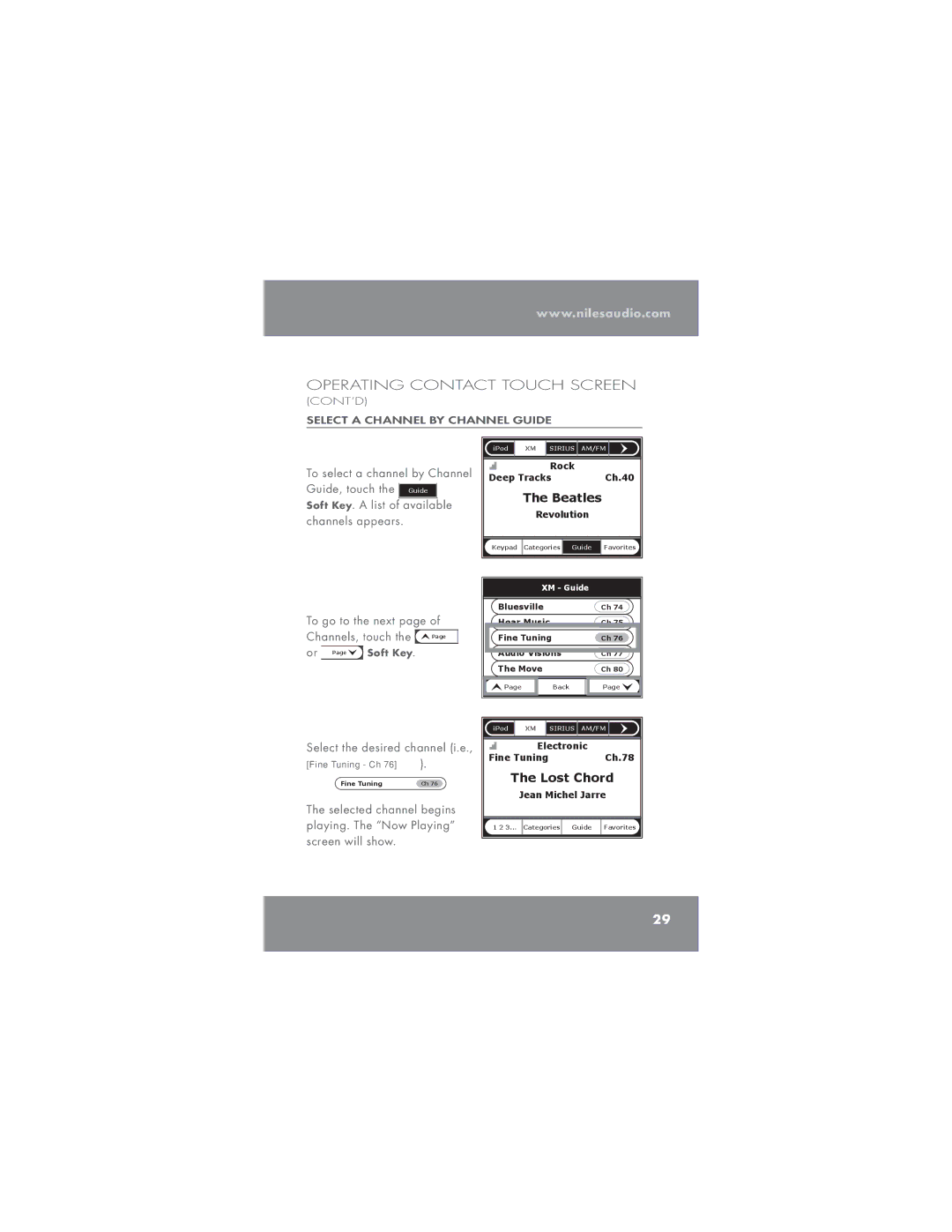 Niles Audio TM-XM manual To select a channel by Channel 