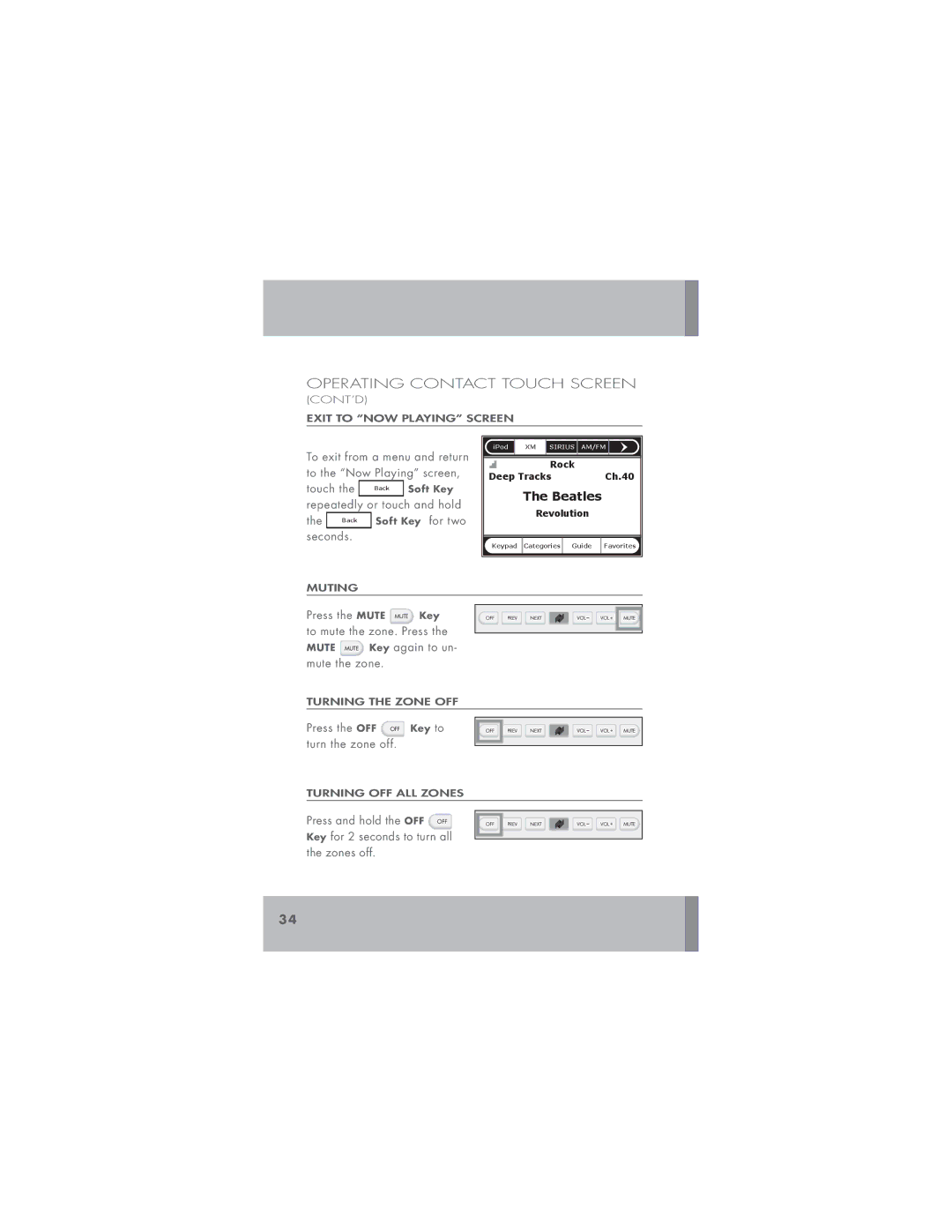 Niles Audio TM-XM manual Touch 