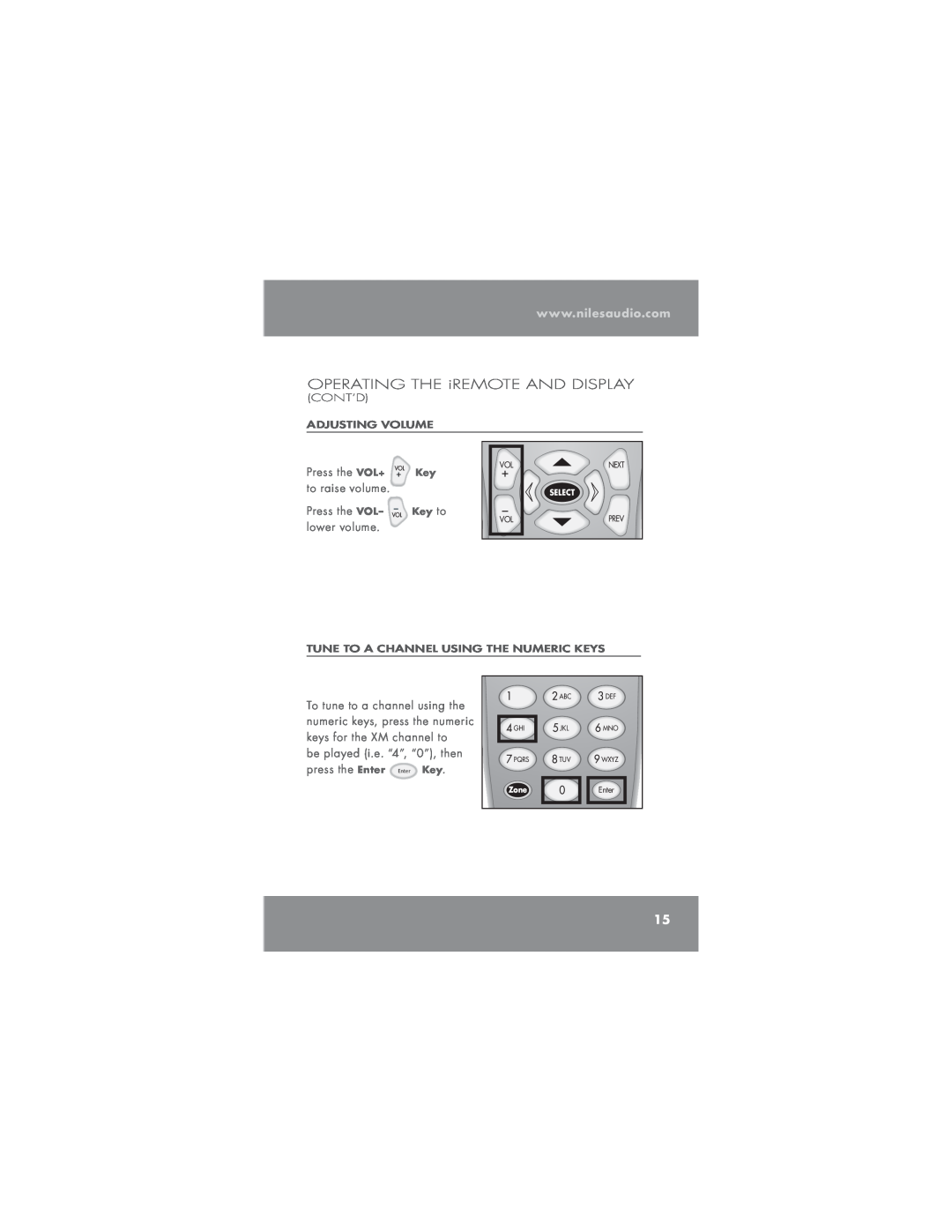 Niles Audio TM-XM manual OPERATING THE iREMOTE AND DISPLAY, Cont’D, 70 70, 4&-&$5, 13&7, Oufs 