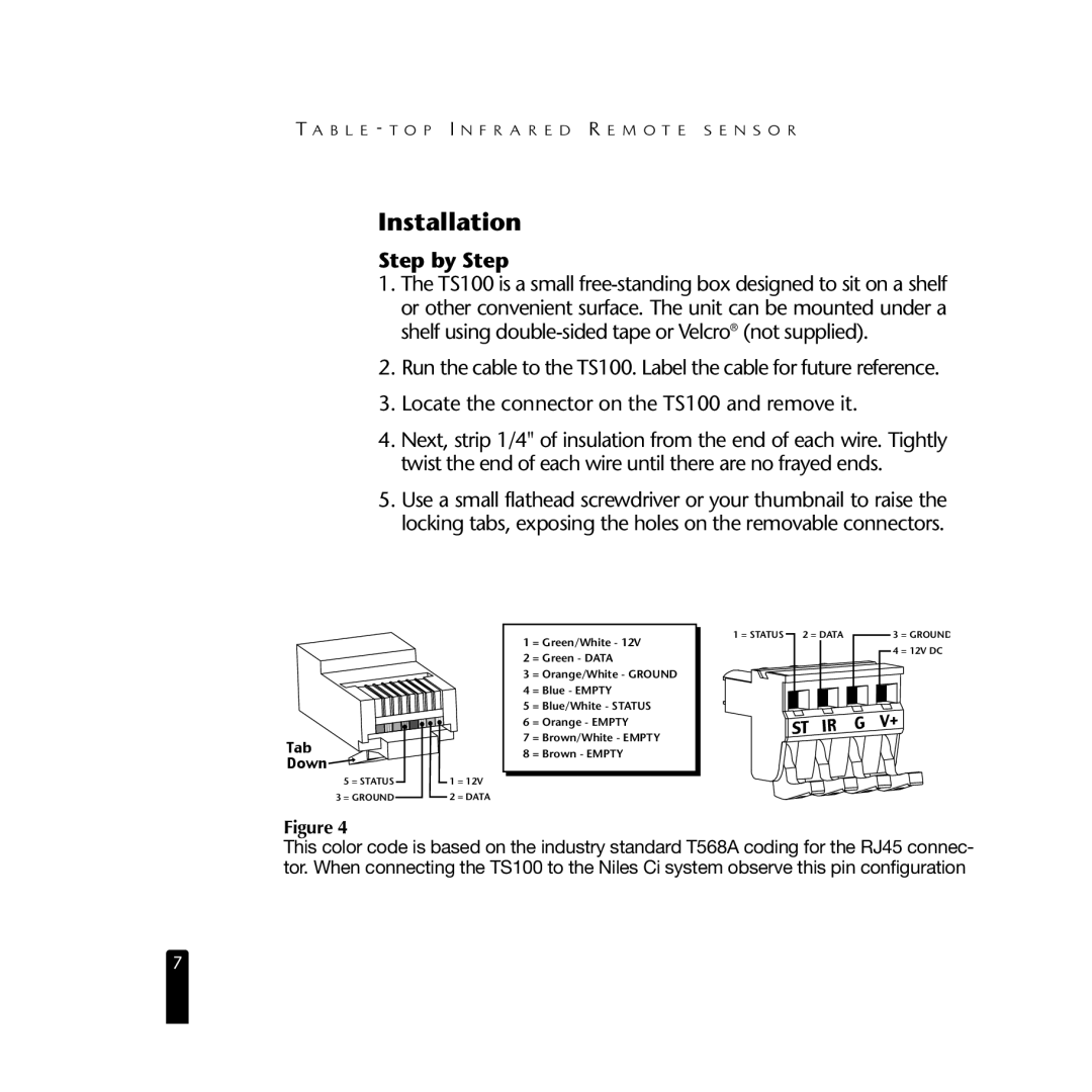 Niles Audio TS100 manual Installation, Step by Step 