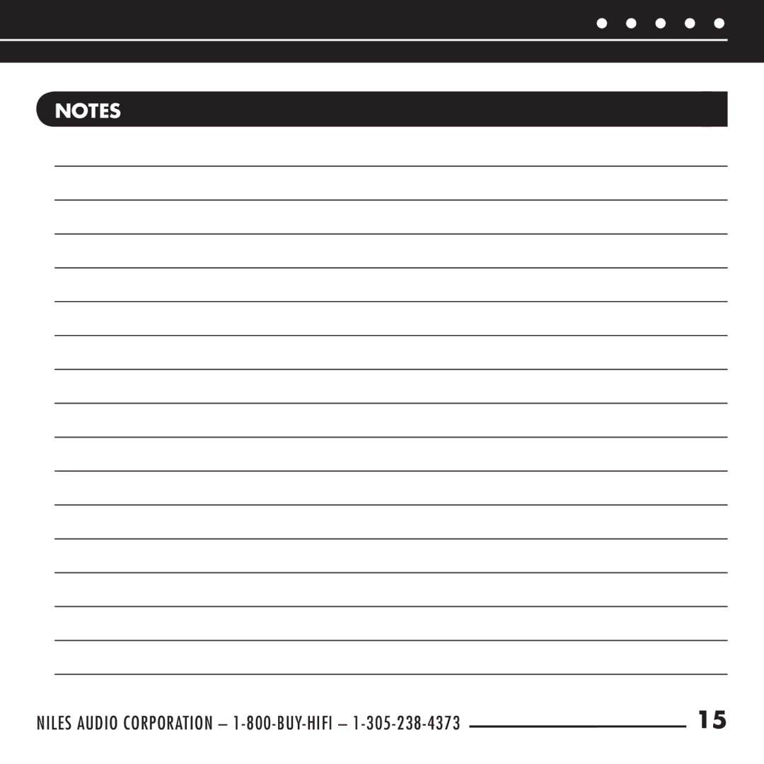 Niles Audio TS120 manual Niles Audio Corporation 1-800-BUY-HIFI 