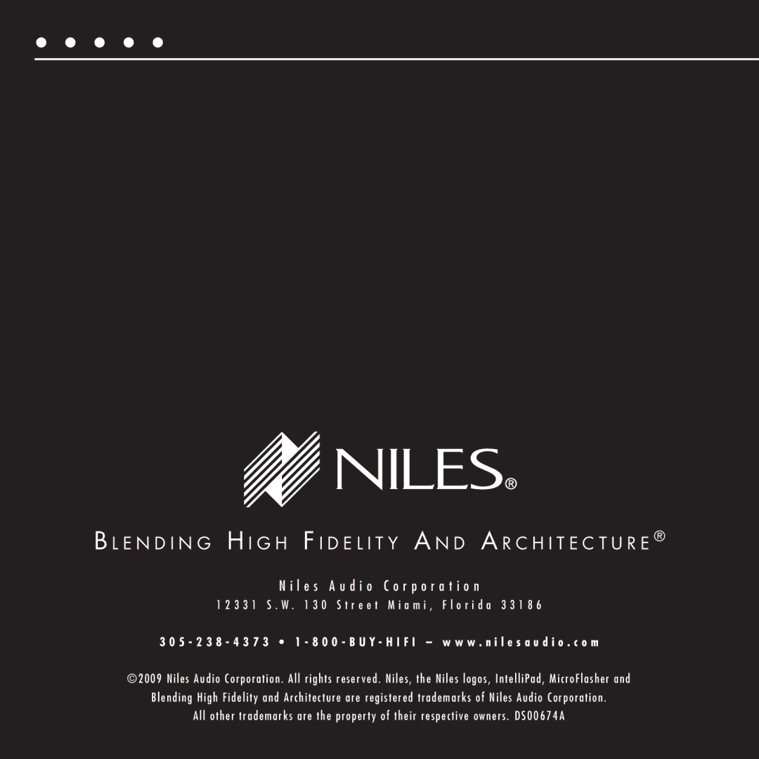 Niles Audio TS120 manual L e s a u d i o C o r p o r a t i o n 