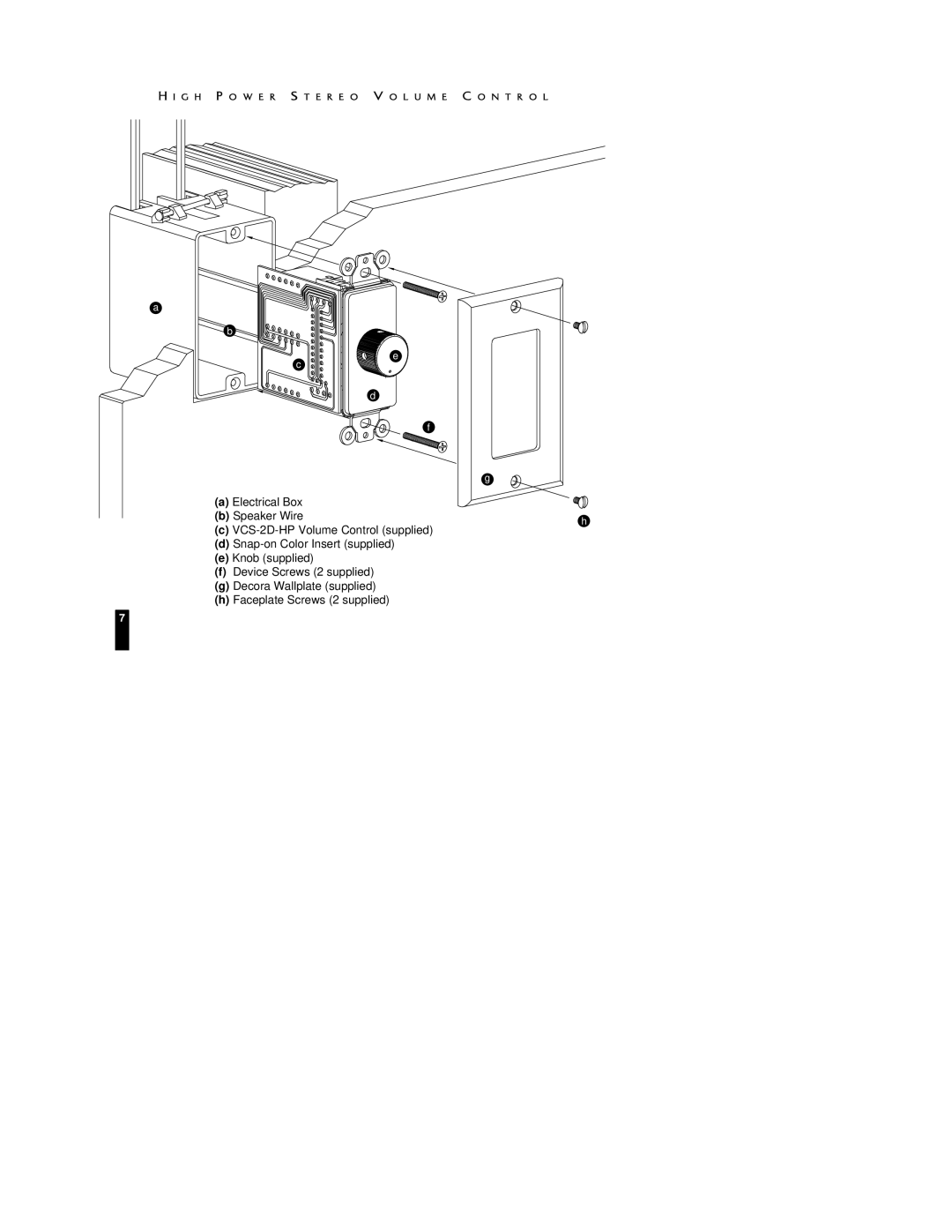 Niles Audio VCS-2D-HP manual Speaker Wire 