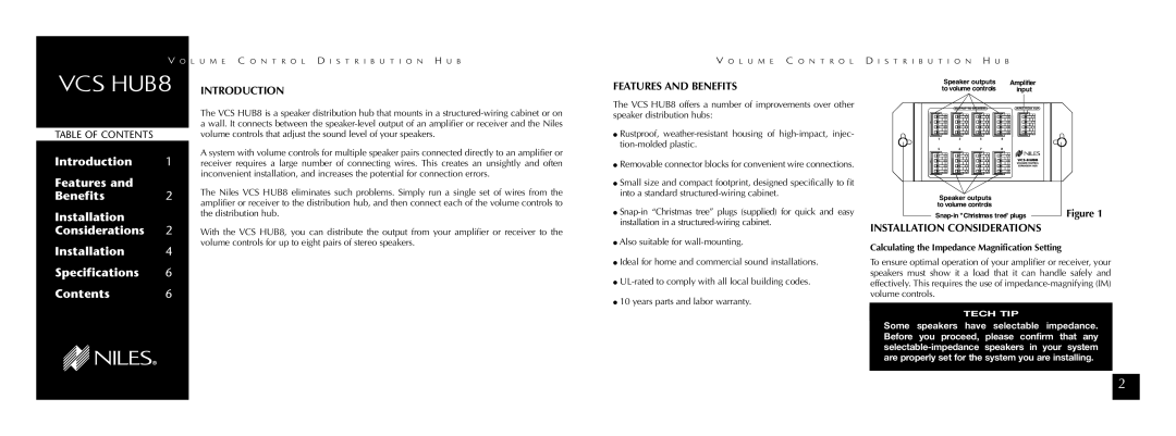 Niles Audio VCS HUB8 specifications 