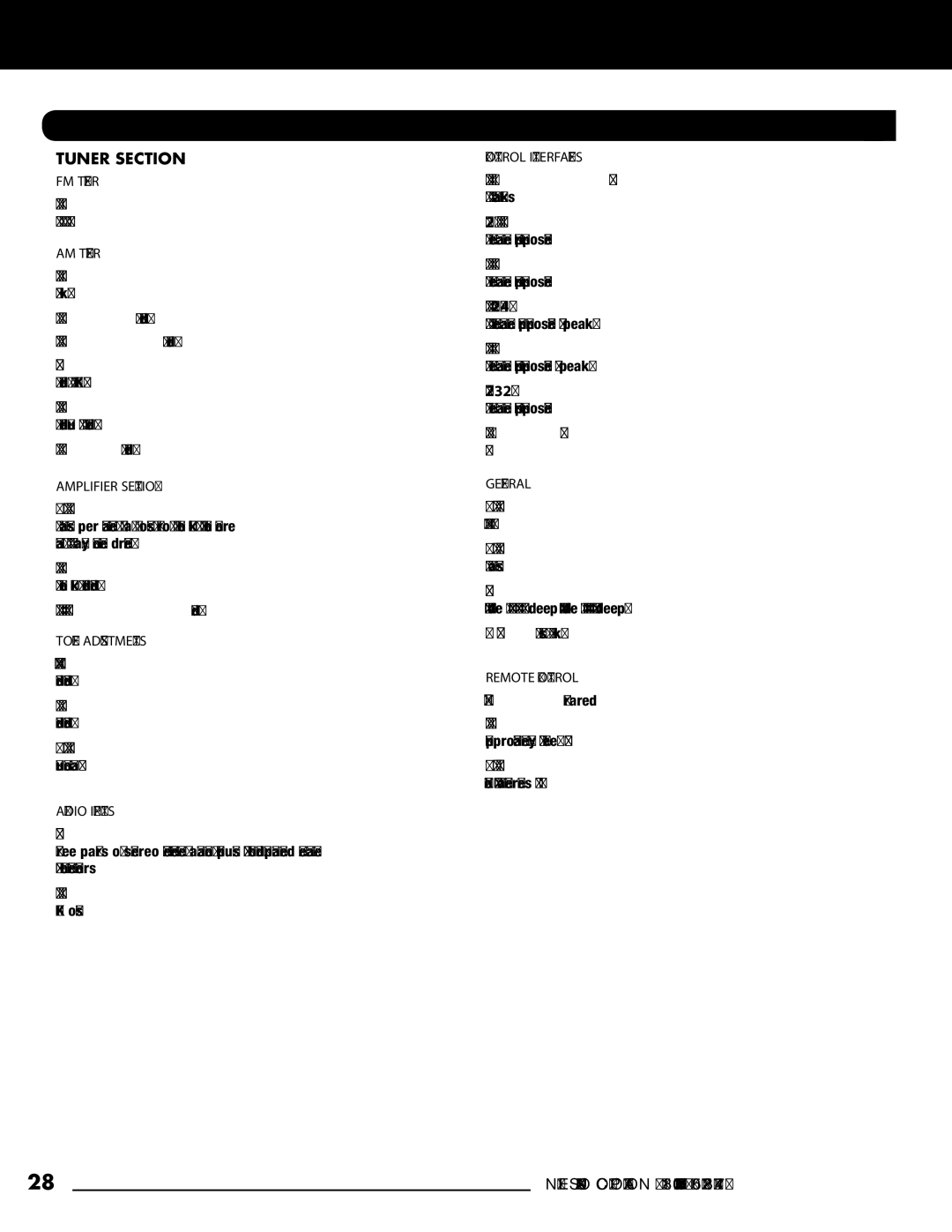 Niles Audio ZR-4 manual Specifications, Tuner Section 