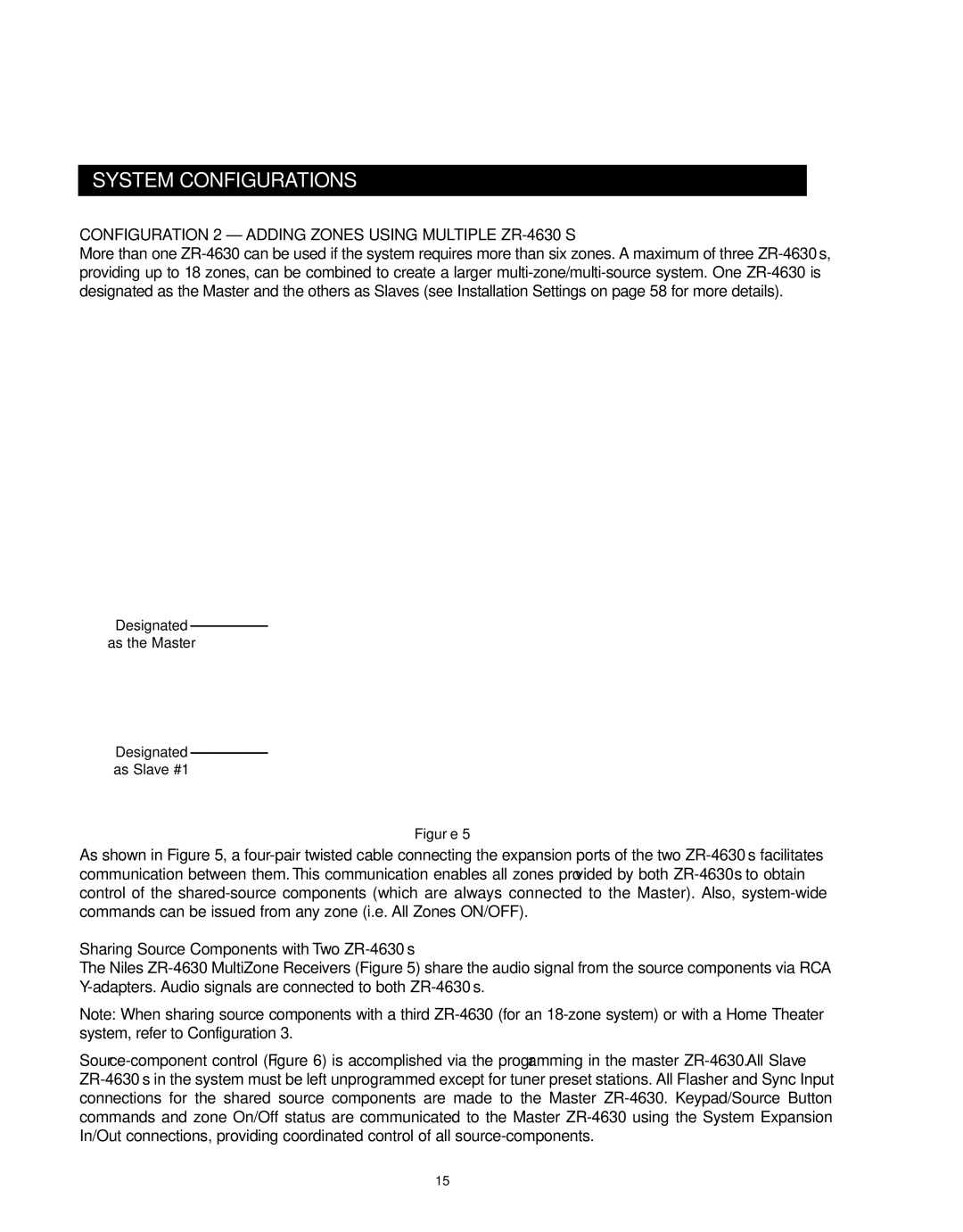 Niles Audio ZR-4630s Configuration 2 Adding Zones Using Multiple ZR-4630’S, Sharing Source Components with Two ZR-4630’s 