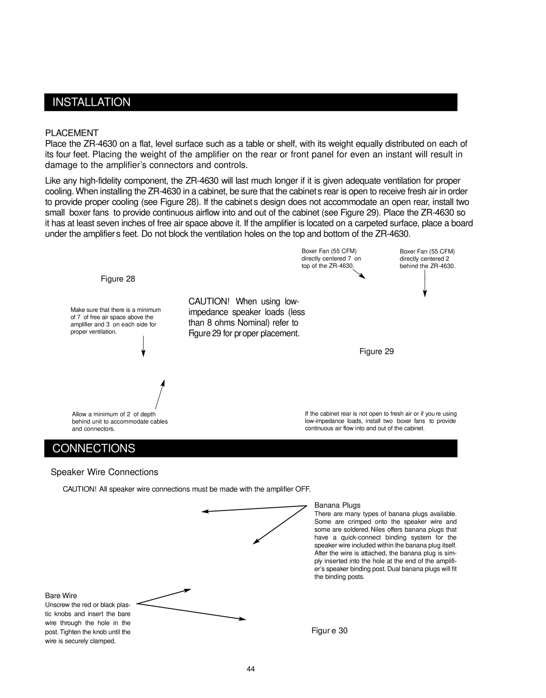 Niles Audio ZR-4630s manual Installation, Connections, Placement 