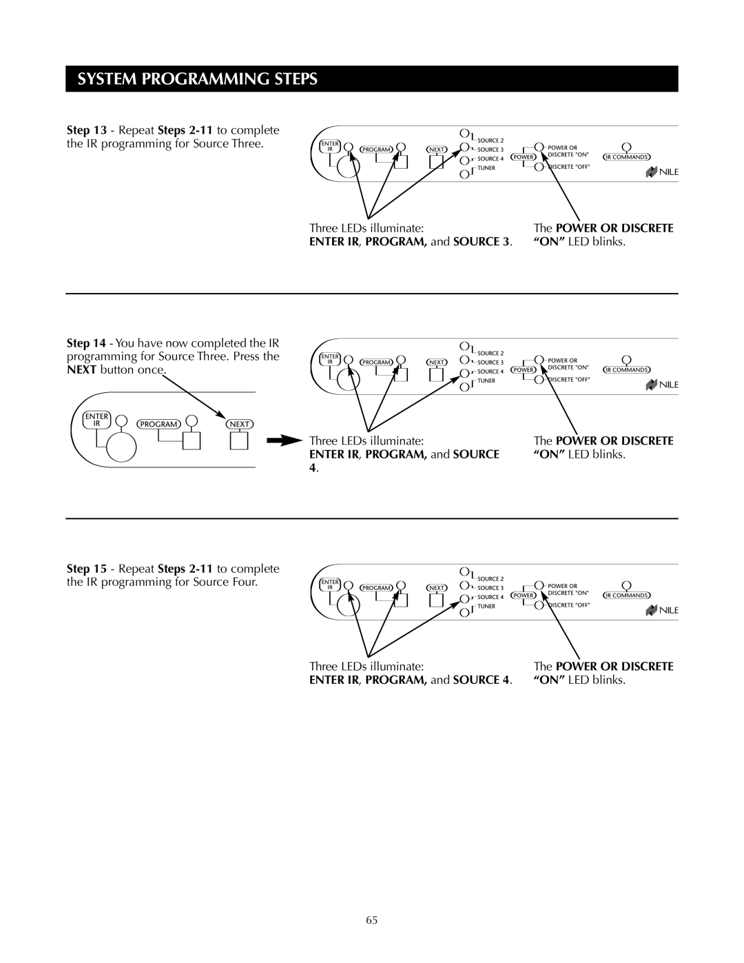 Niles Audio ZR-4630s manual Enter IR, PROGRAM, and Source 