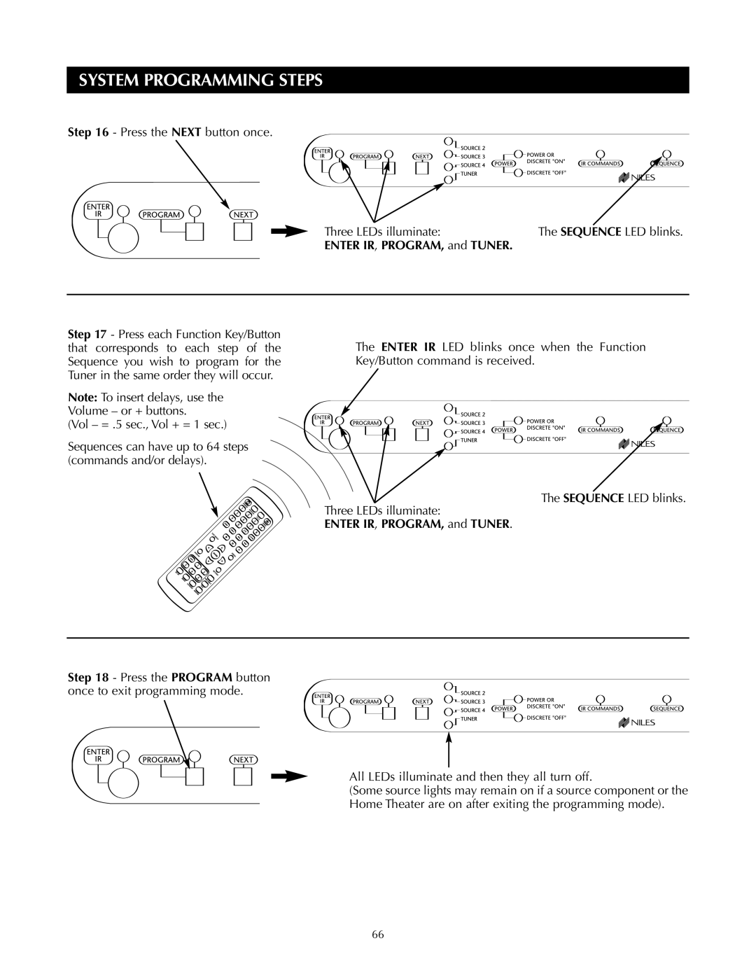 Niles Audio ZR-4630s manual Enter IR , PROGRAM, and Tuner 