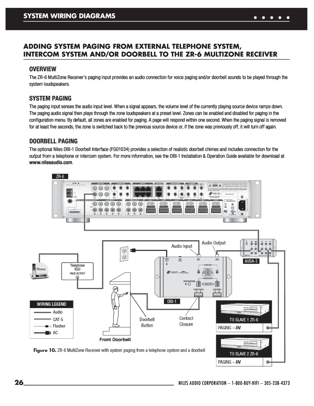 Niles Audio ZR-6 manual System Paging, Doorbell Paging, System Wiring Diagrams, Overview 