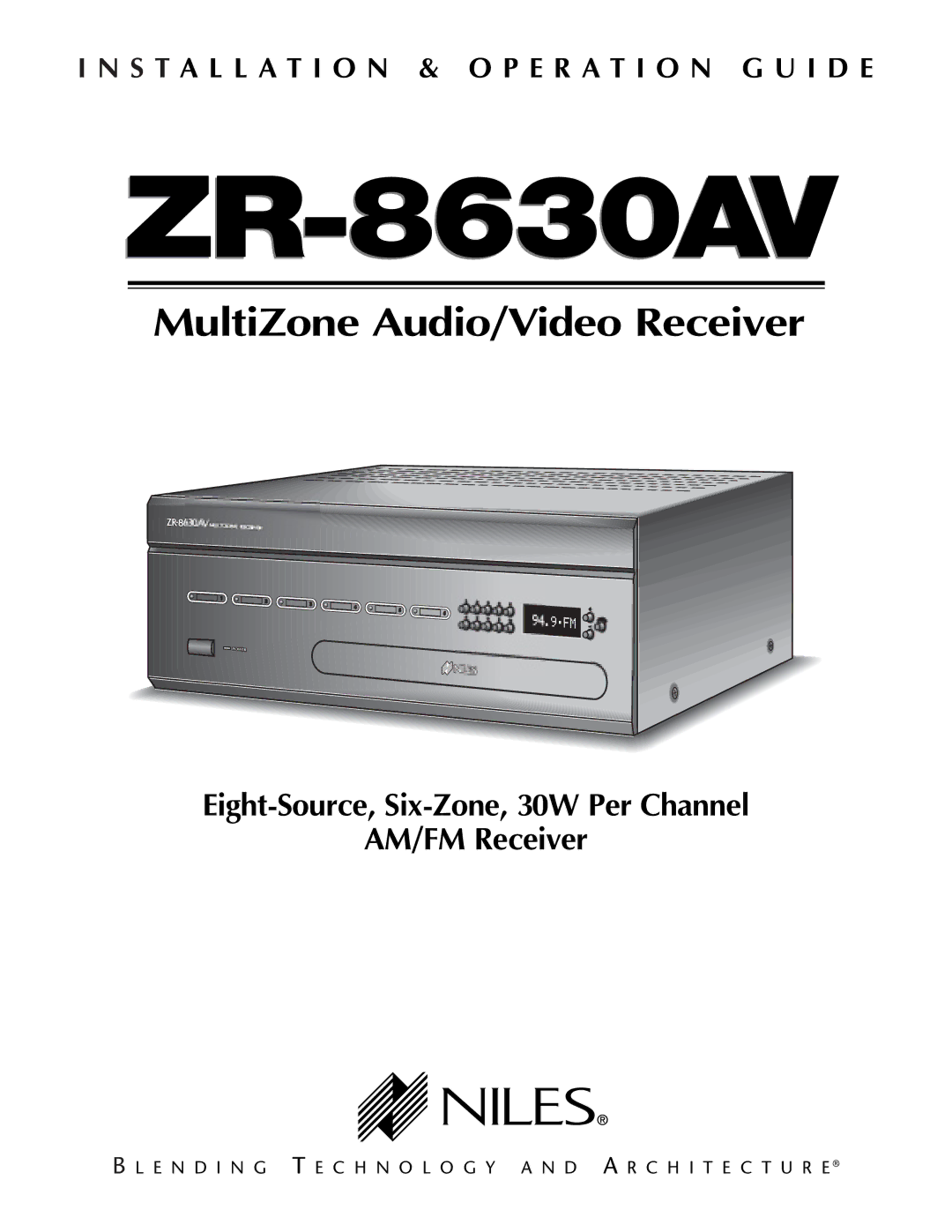 Niles Audio ZR-8630AVZR-8630AV manual 