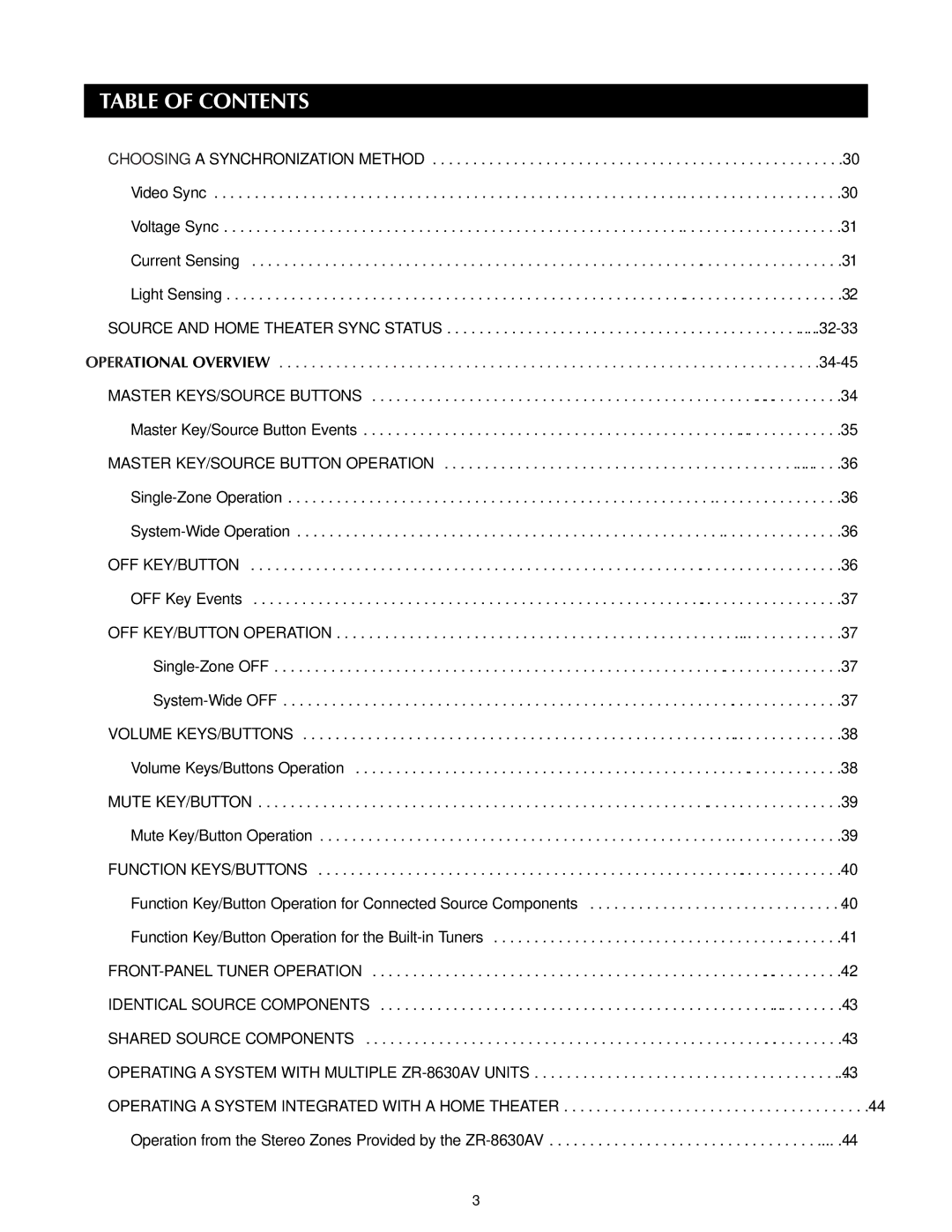 Niles Audio ZR-8630AVZR-8630AV manual Choosing a Synchronization Method 