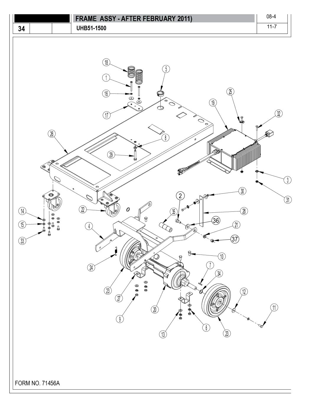 Nilfisk-Advance America 01610A manual Frame Assy After February 