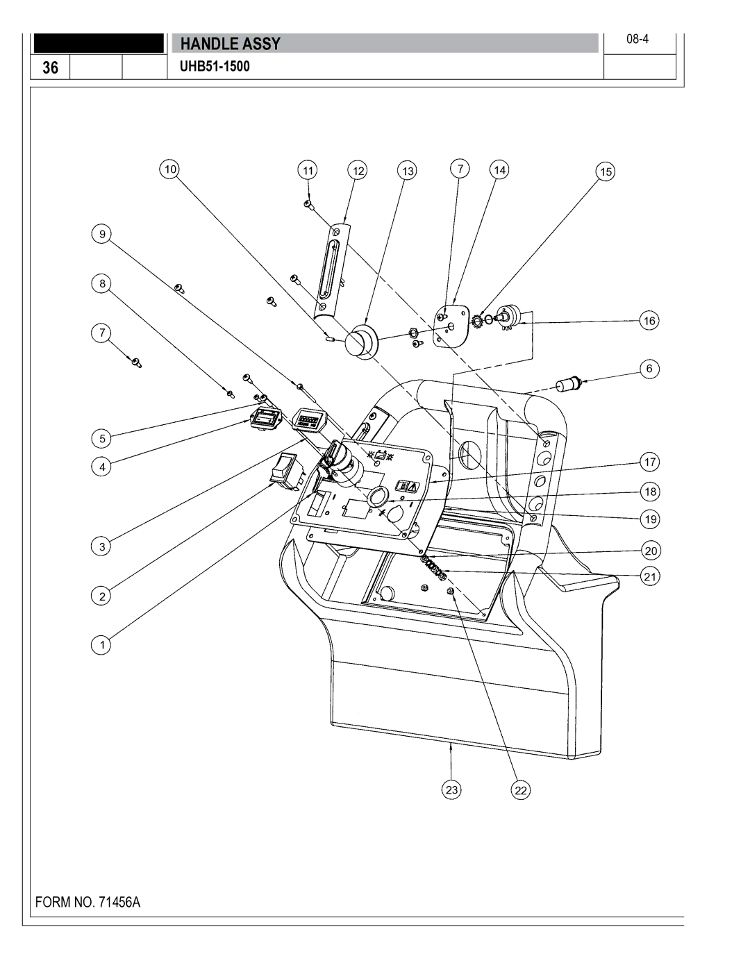 Nilfisk-Advance America 01610A manual Handle Assy 