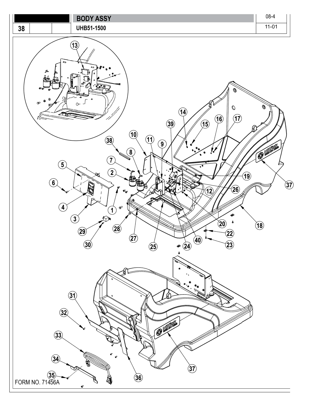 Nilfisk-Advance America 01610A manual Body Assy 